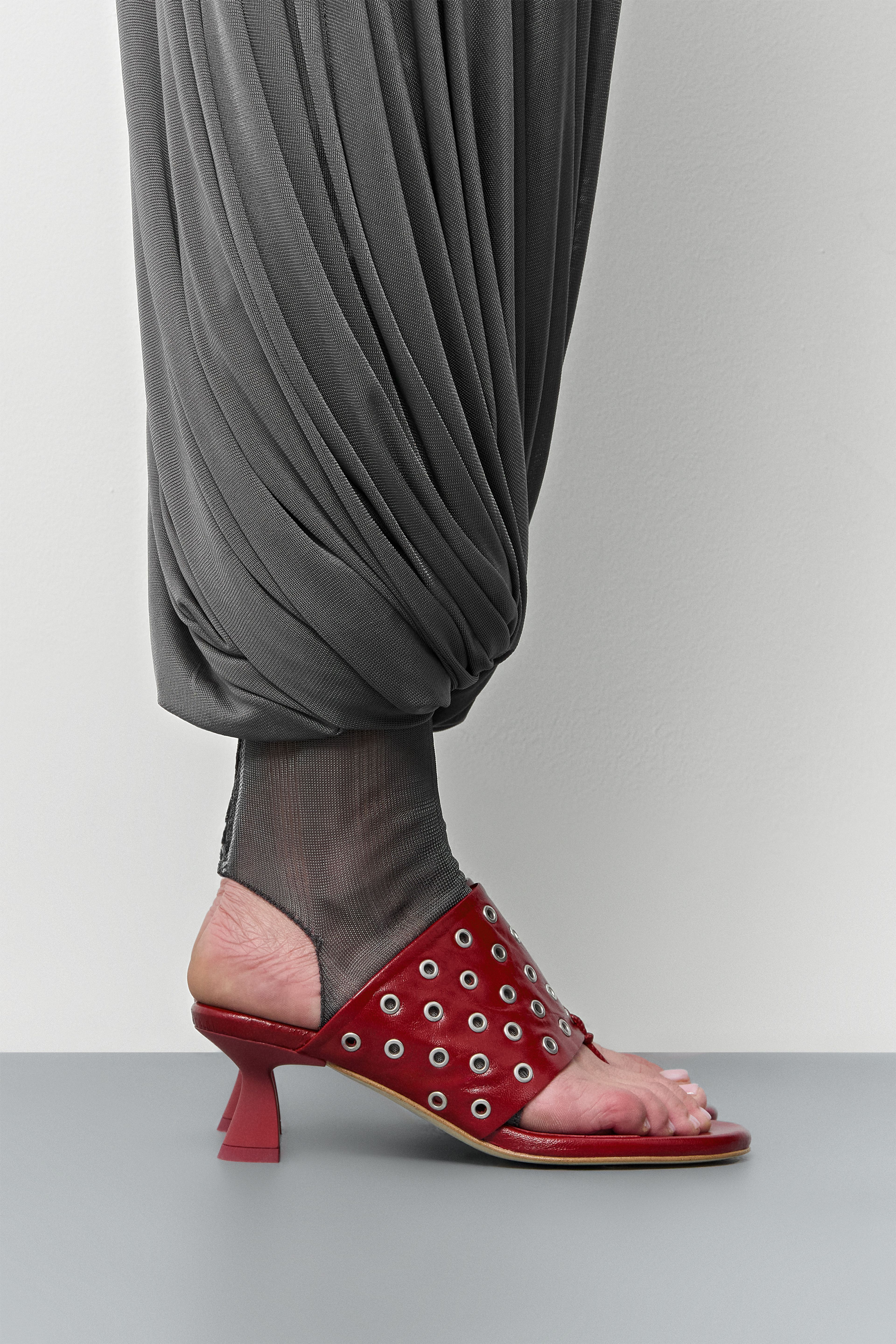 Cedella Red Eyelets Sandals | Miista | Designed & Handmade in Europe