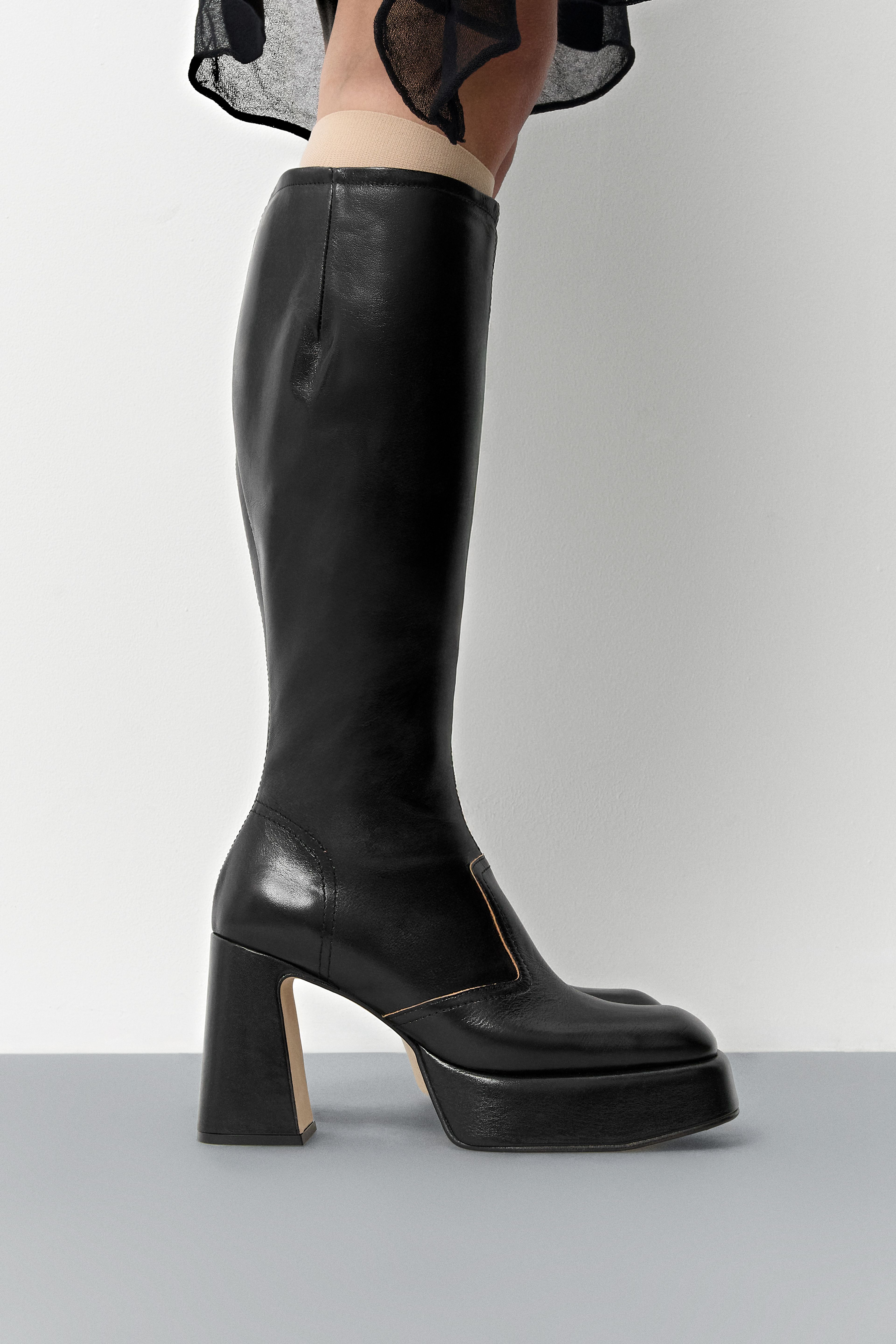 Anima Black Tall Boots | Miista | Designed & Handmade in Europe