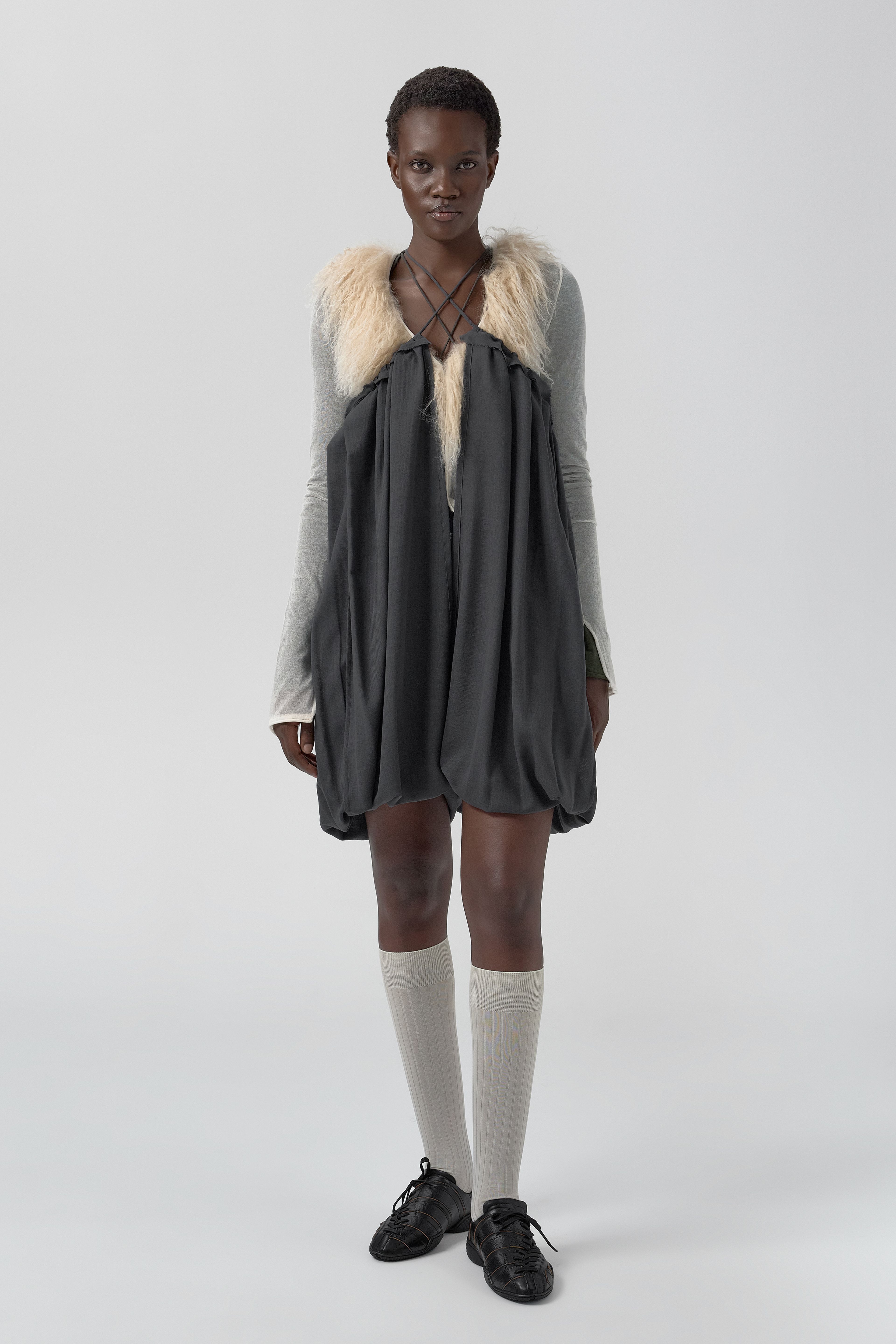 Kara Trousers - Grey Pleated Virgin Wool | Miista | Designed & Handmade in Europe