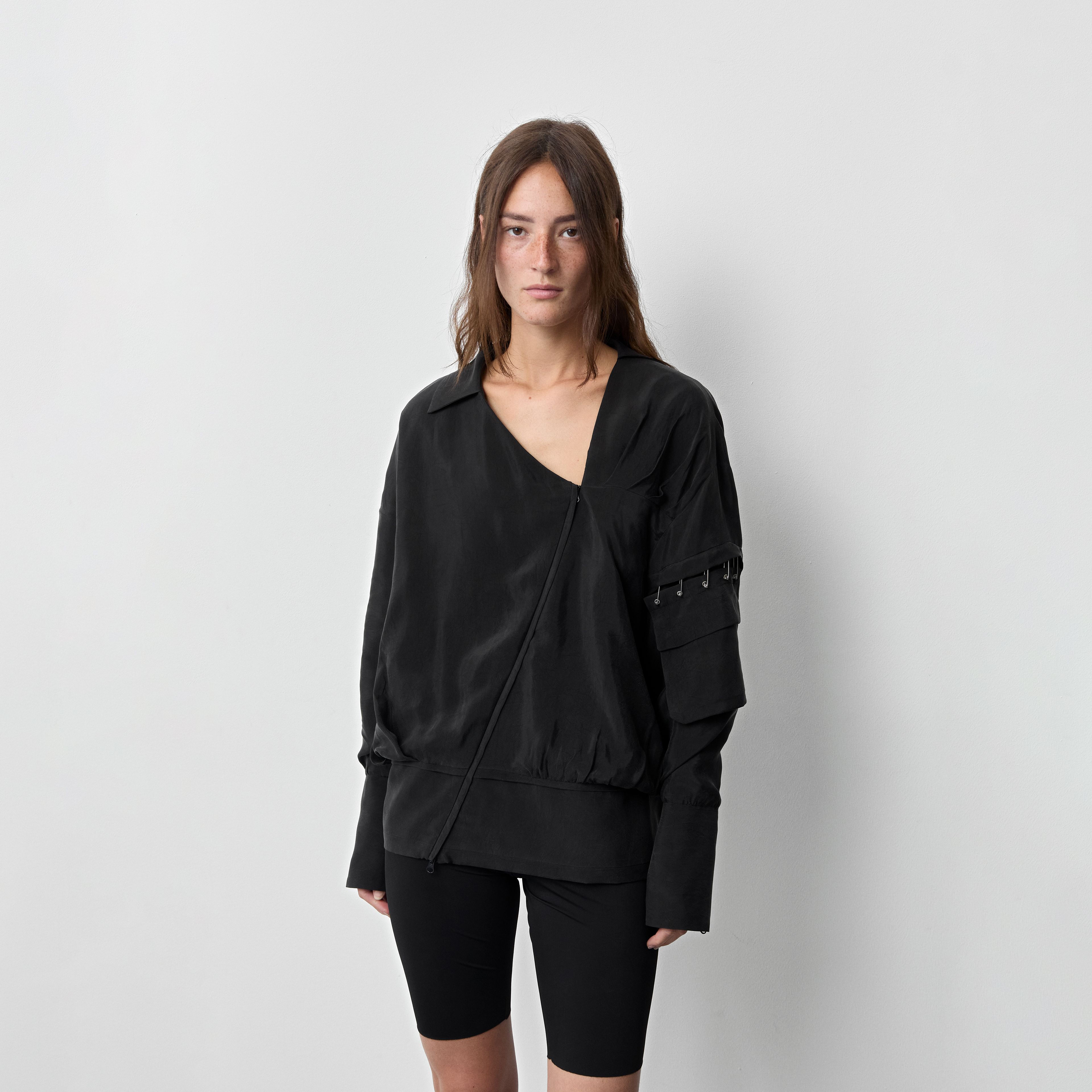 Noxi Black Asymmetric Jacket | Miista | Designed & Handmade in Europe