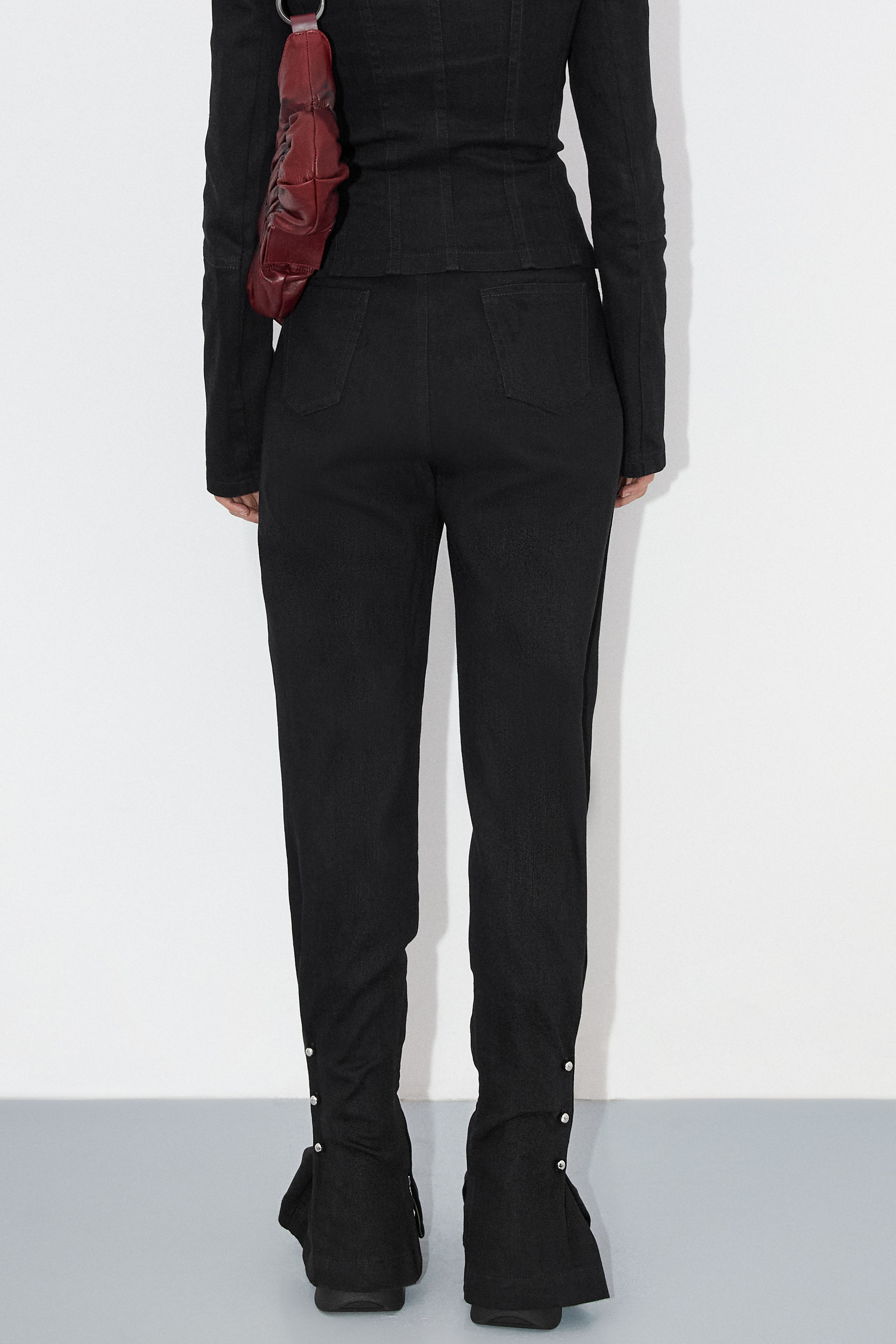 Lotus Black Denim Piercing Trousers | Designed & Handmade in Europe