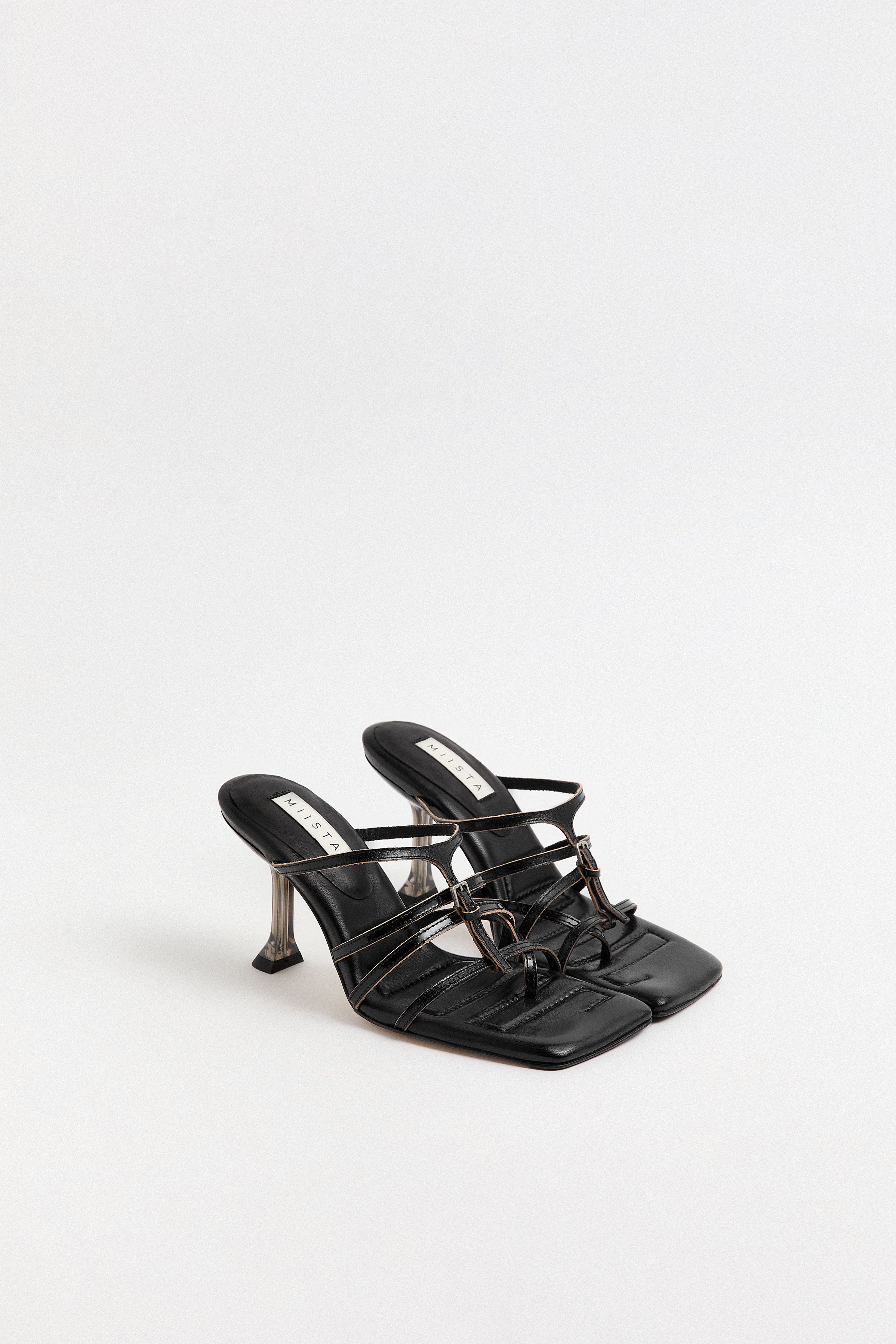 Koya Black Stappy Sandals | Miista | Designed & Handmade in Europe