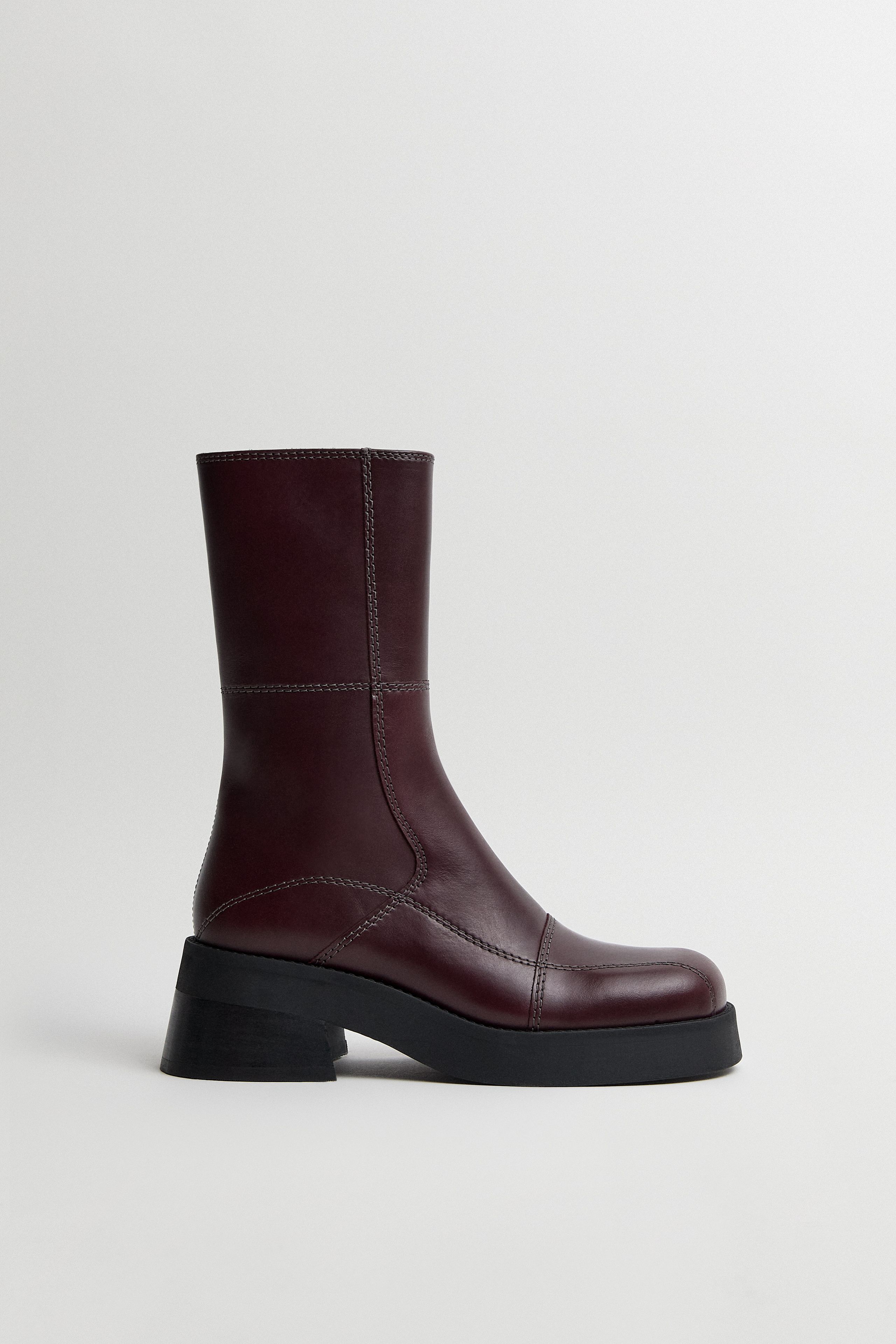 Heya Burgundy And Grey Ankle Boots | Miista | Designed & Handmade in Europe