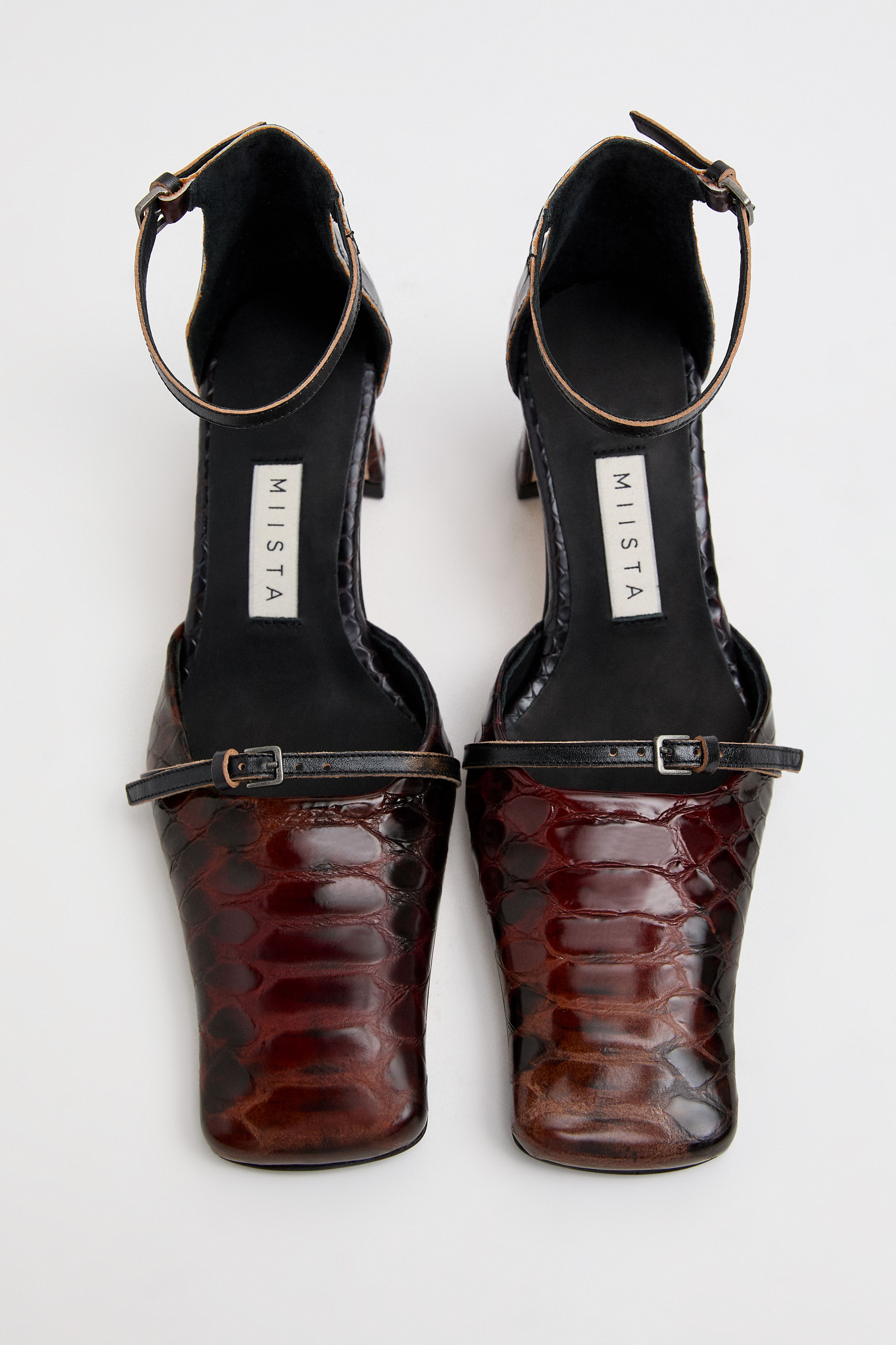 Agna Courts - Tan Snake Embossed Leather | Miista | Designed & Handmade in Europe