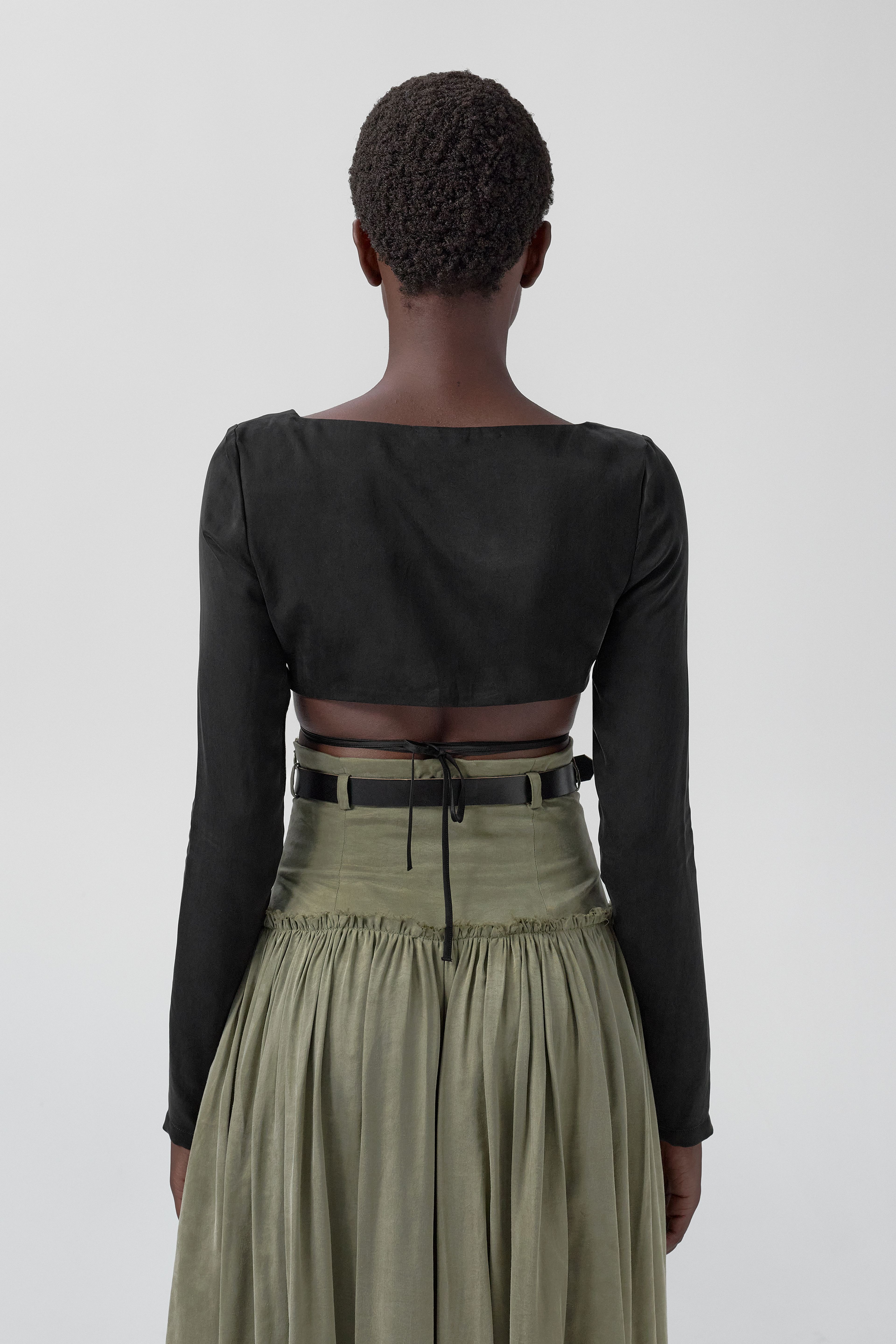 Frida Top - Washed Black Cupro | Miista | Designed & Handmade in Europe
