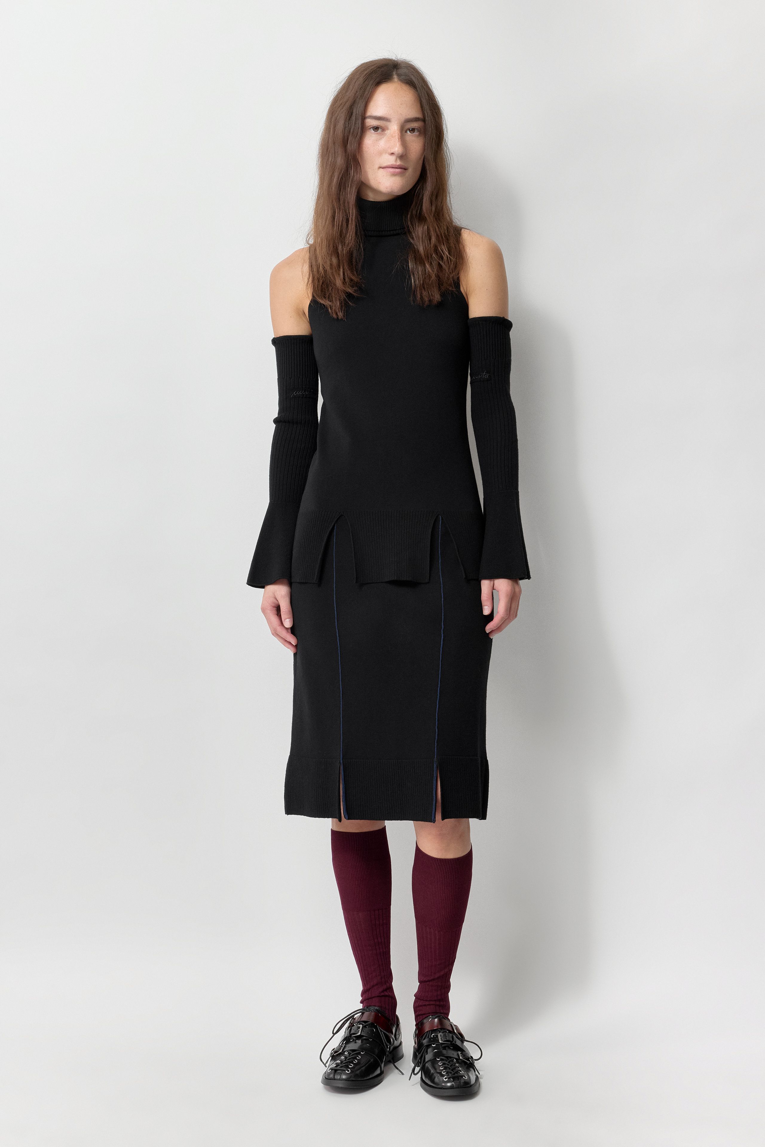 Ana Skirt - Black Viscose Knit | Miista | Designed & Handmade in Europe