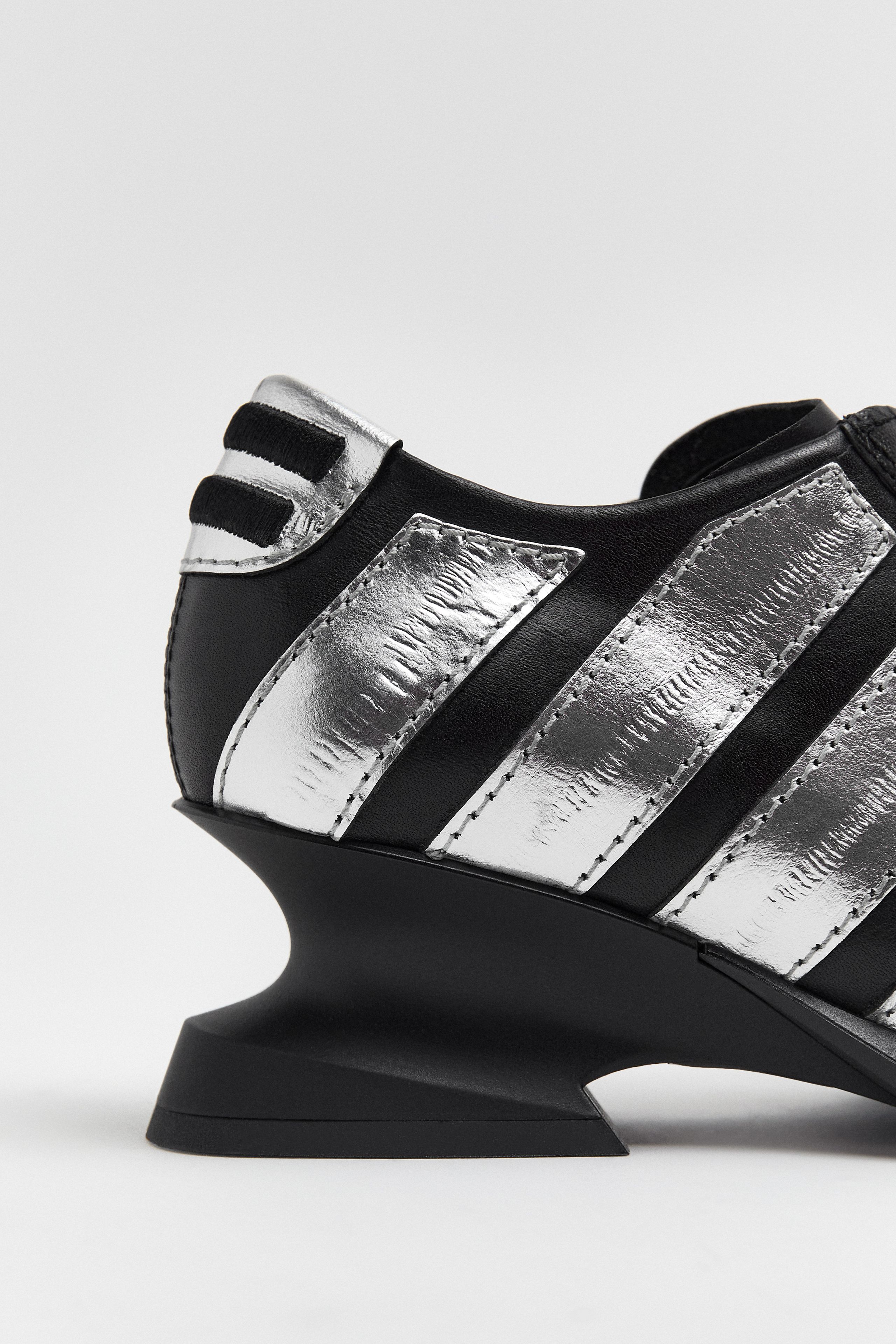 Goldie Silver Wedge Black Sneakers | Designed & Handmade in Europe