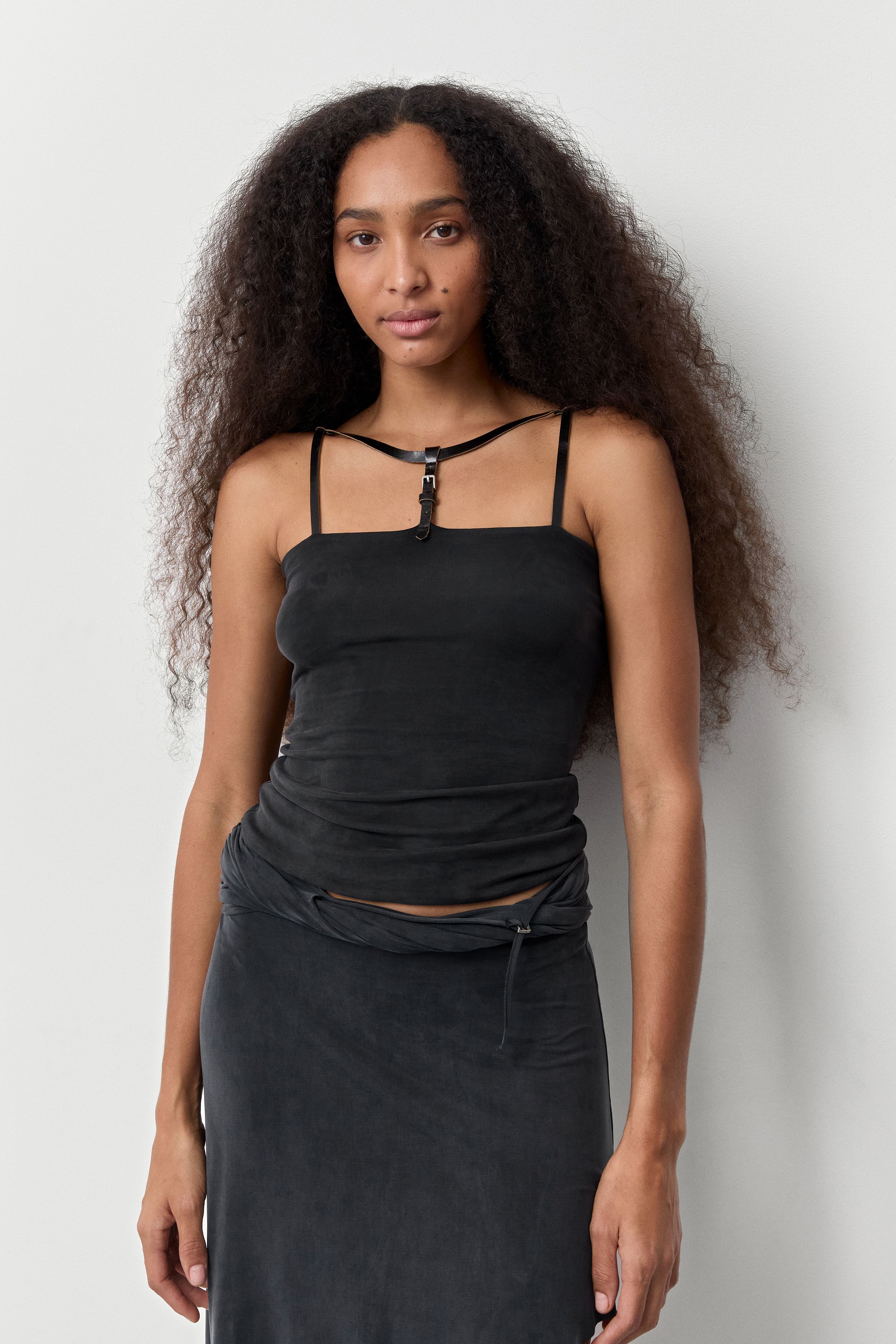 Ismera Black Rib Top | Miista | Designed & Handmade in Europe