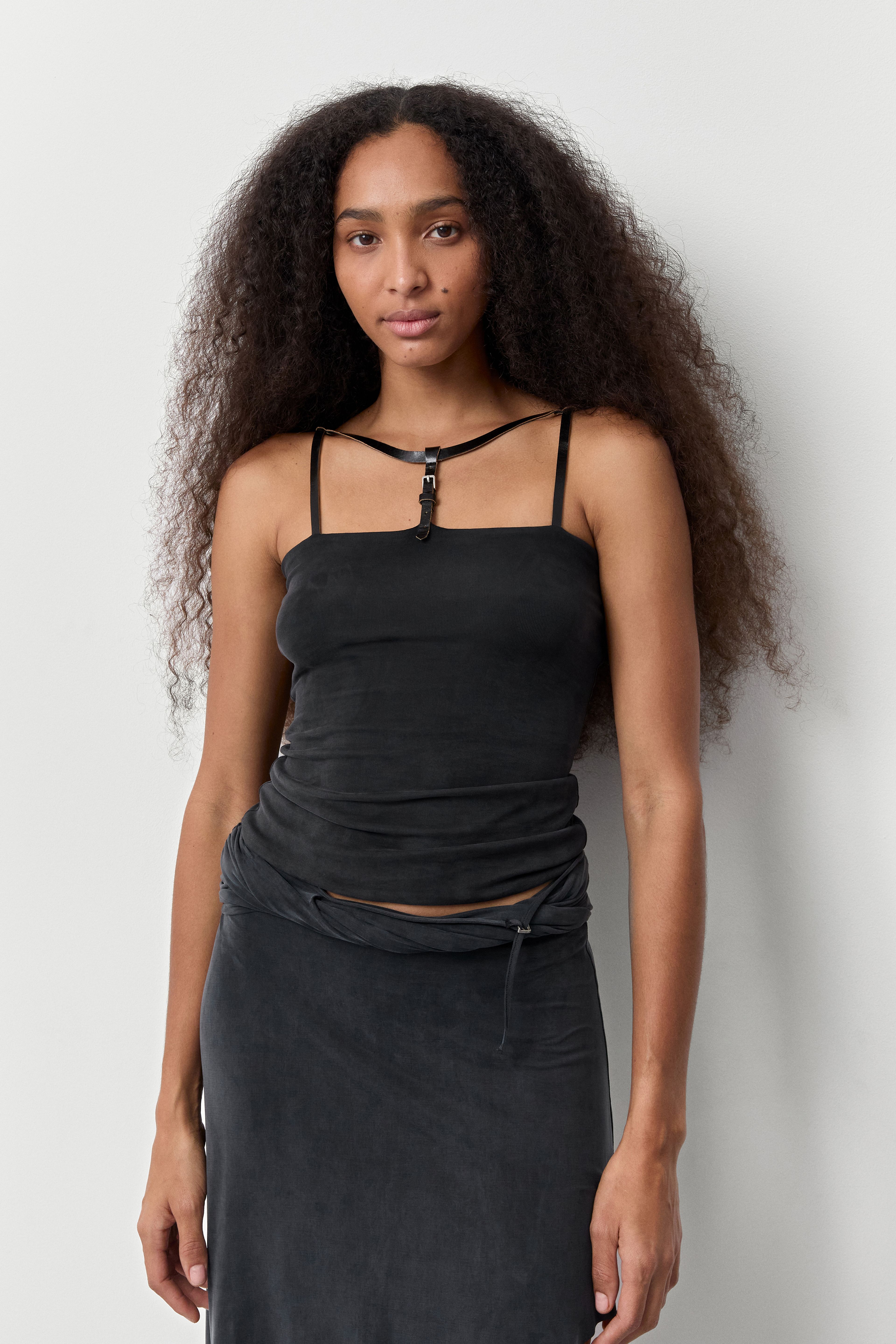 Ismera Black Rib Top | Miista | Designed & Handmade in Europe