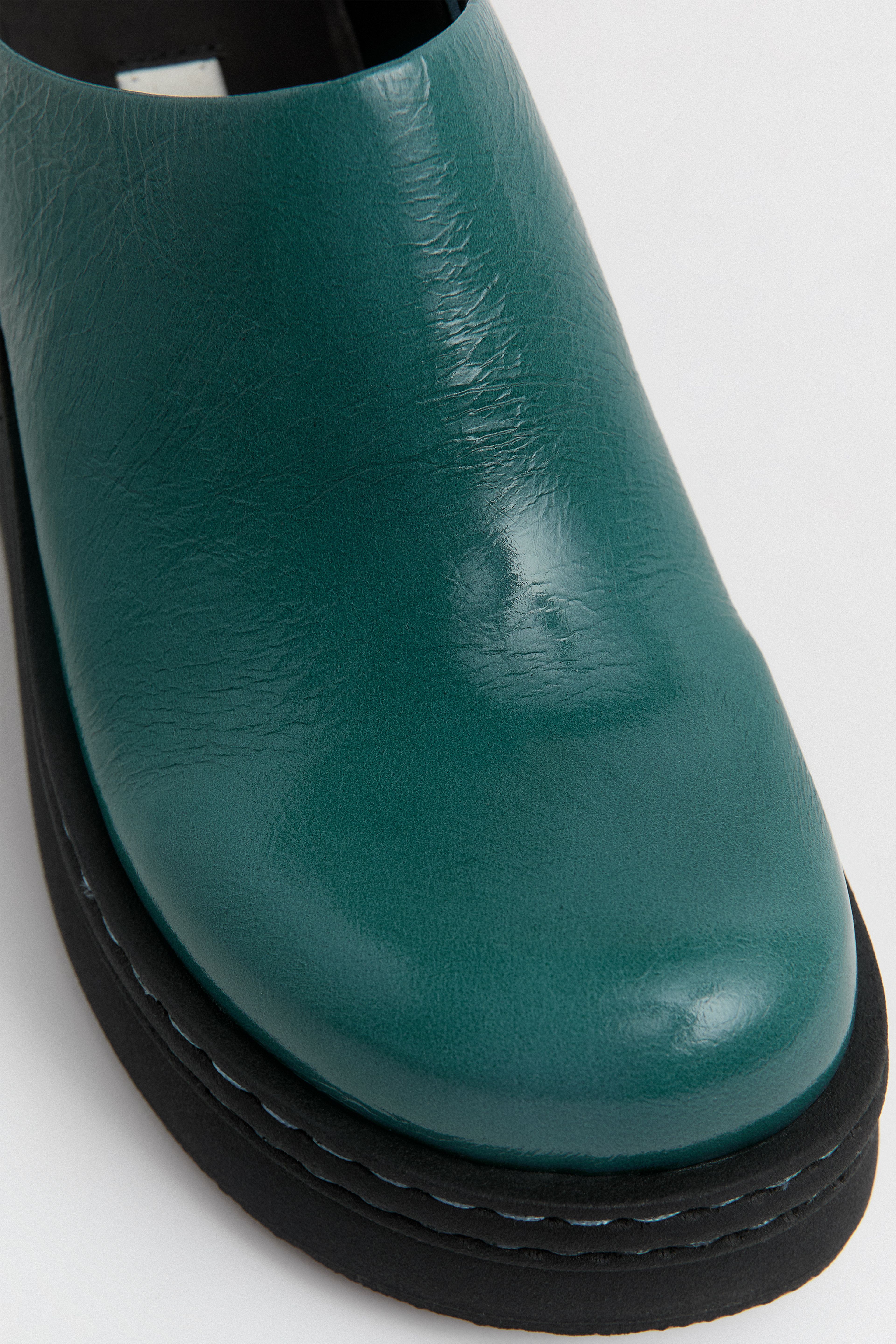 Kristi Mules Lead Grey Crinkle Leather | Miista | Designed & Handmade in Europe