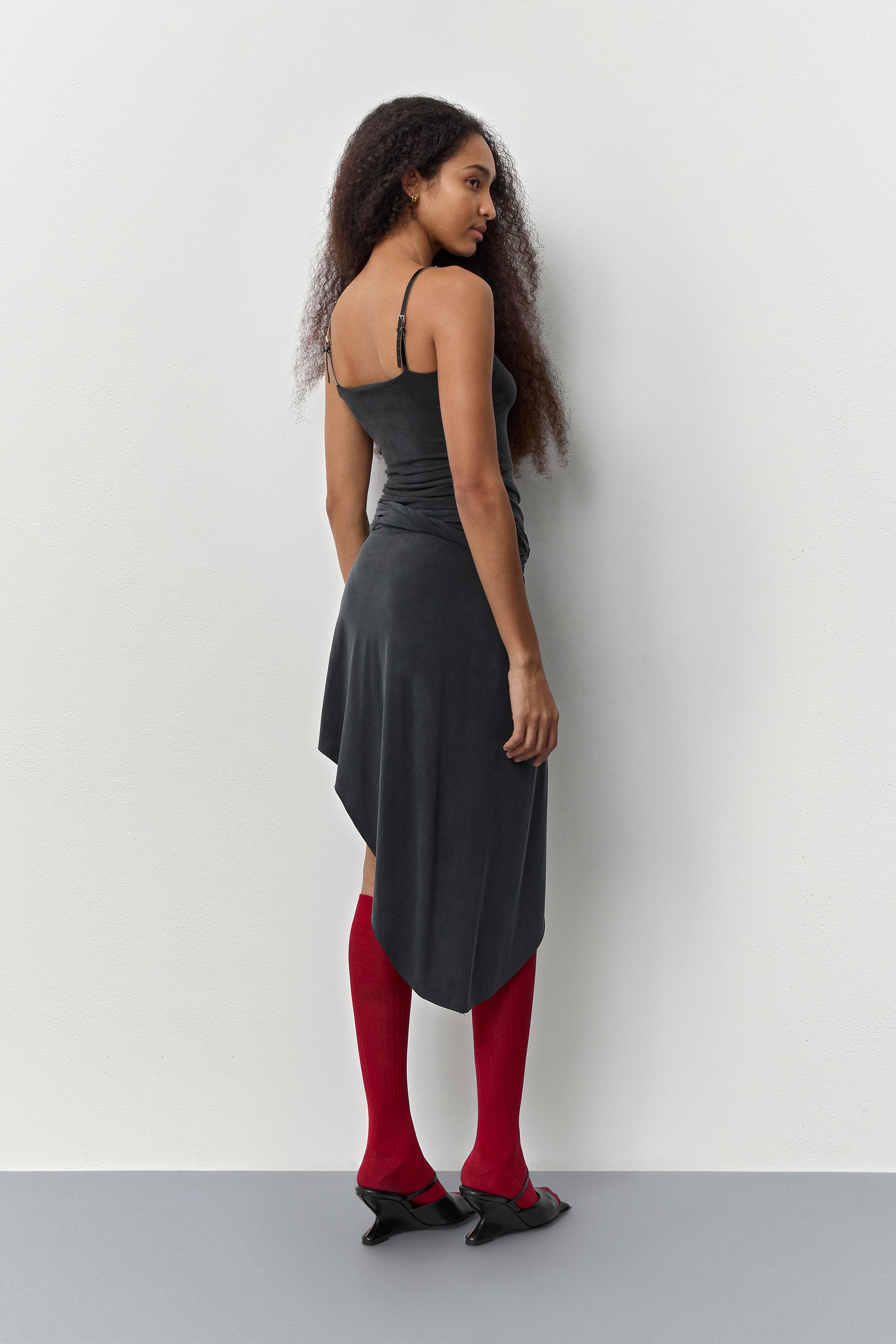 Luma Black Cupro Skirt | Miista | Designed & Handmade in Europe