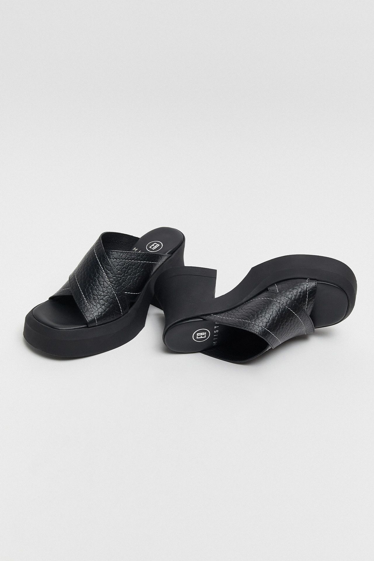Raissa Black Mule Sandals | Miista
