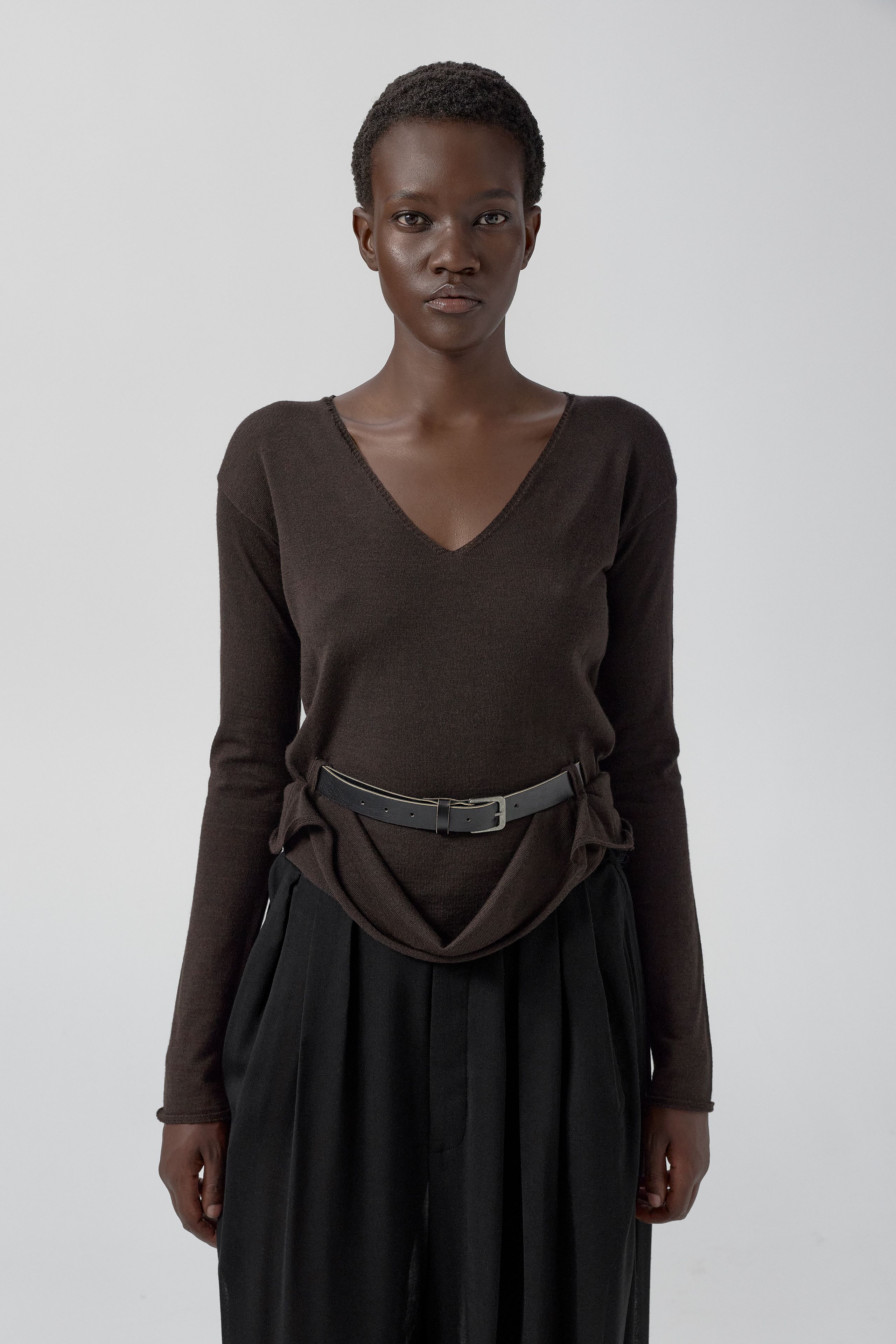 Yoko Jumper - Brown Extra Fine Merino Knit | Miista | Designed & Handmade in Europe