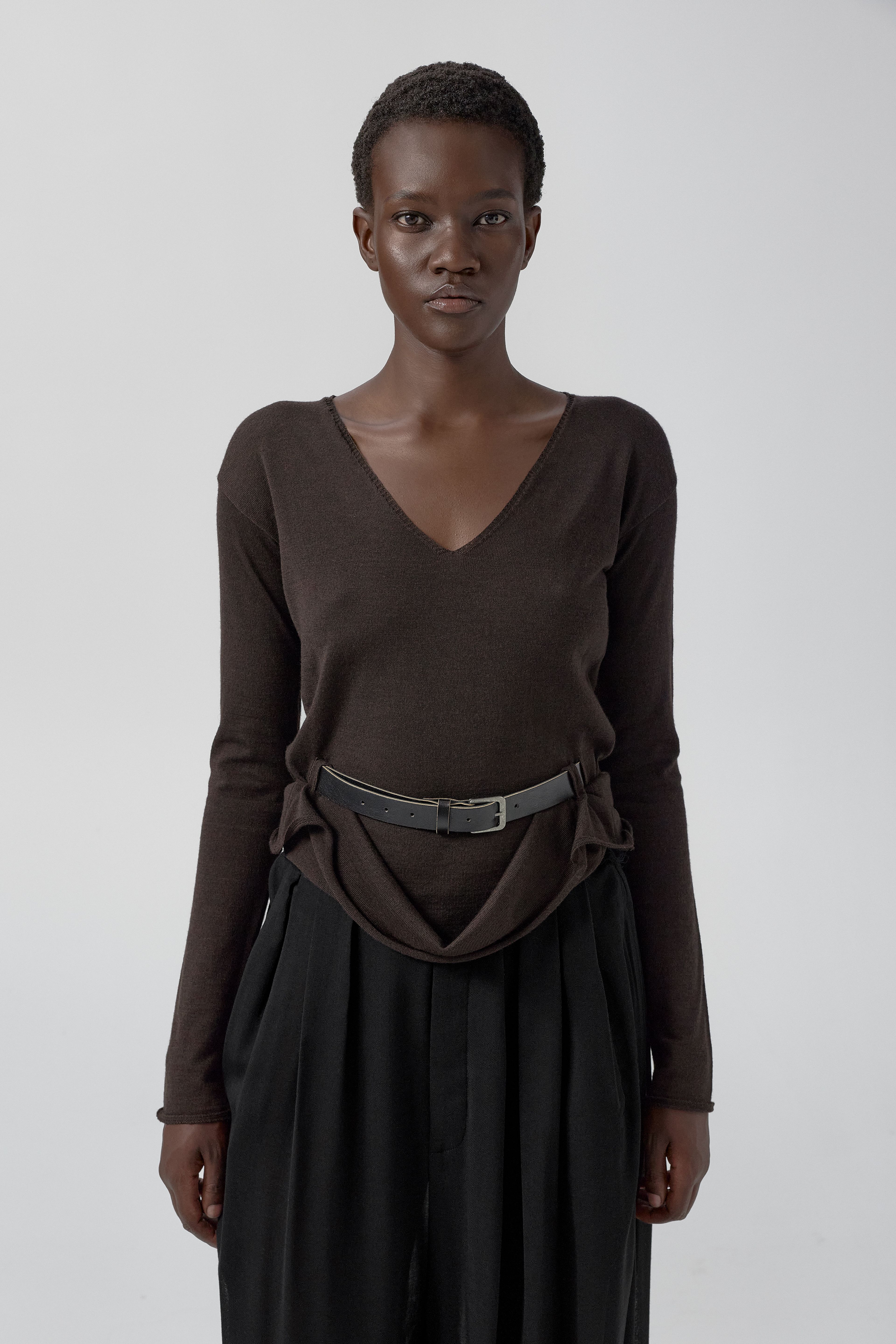 Yoko Jumper - Brown Extra Fine Merino Knit | Miista | Designed & Handmade in Europe