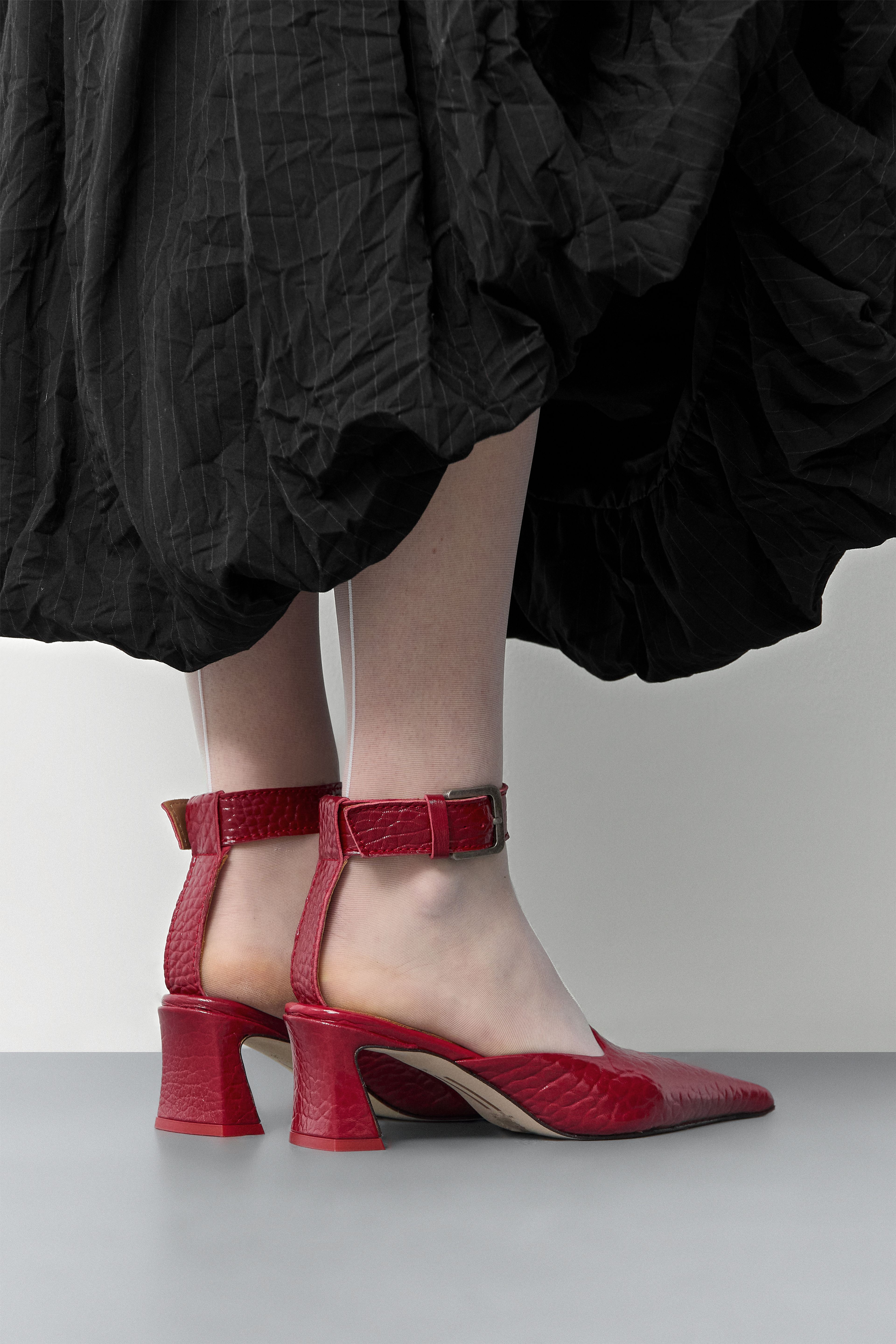 Qori Red Ankle Strap Courts | Miista | Designed & Handmade in Europe