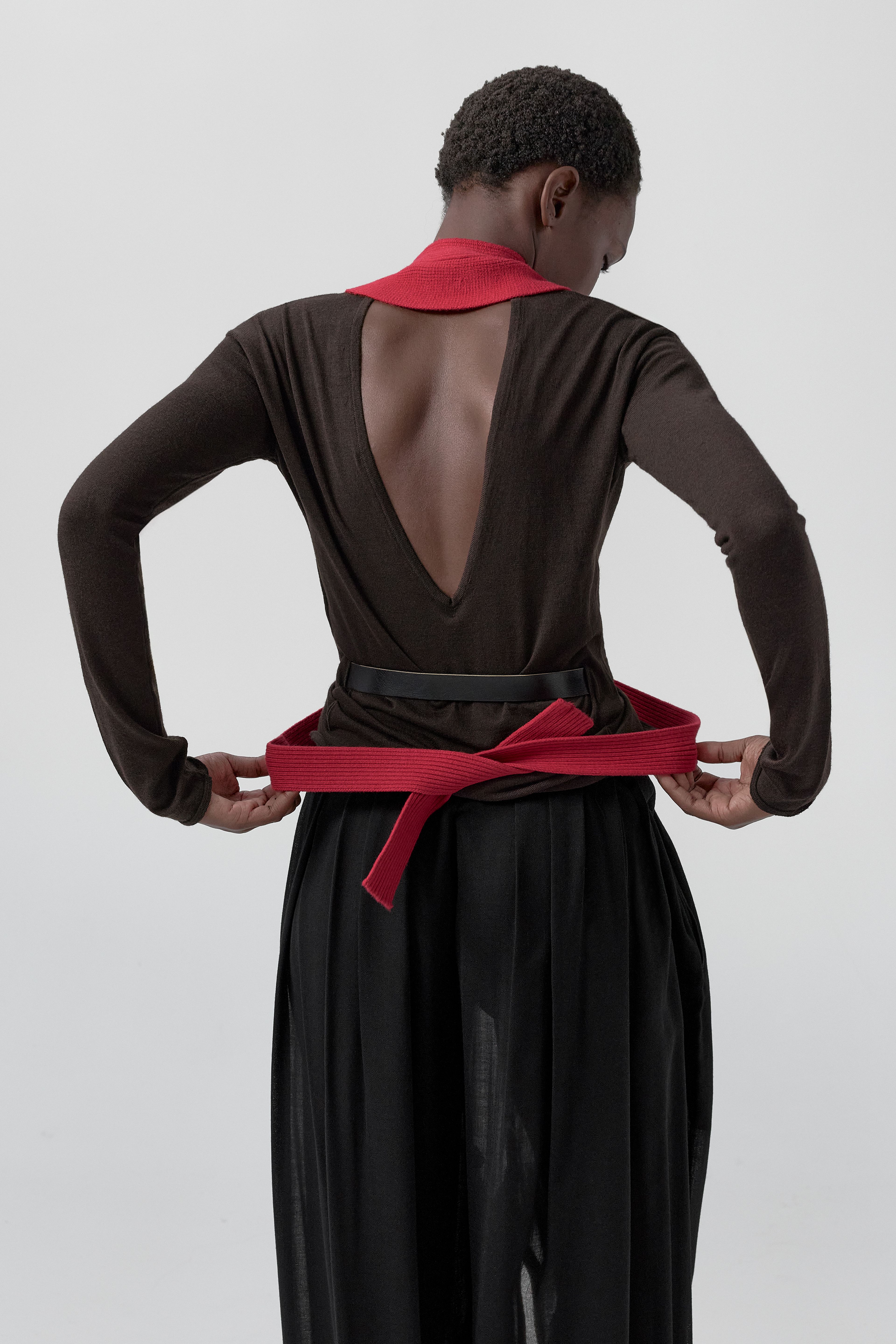 Wirth Scarf - Red Viscose Knit | Miista | Designed & Handmade in Europe