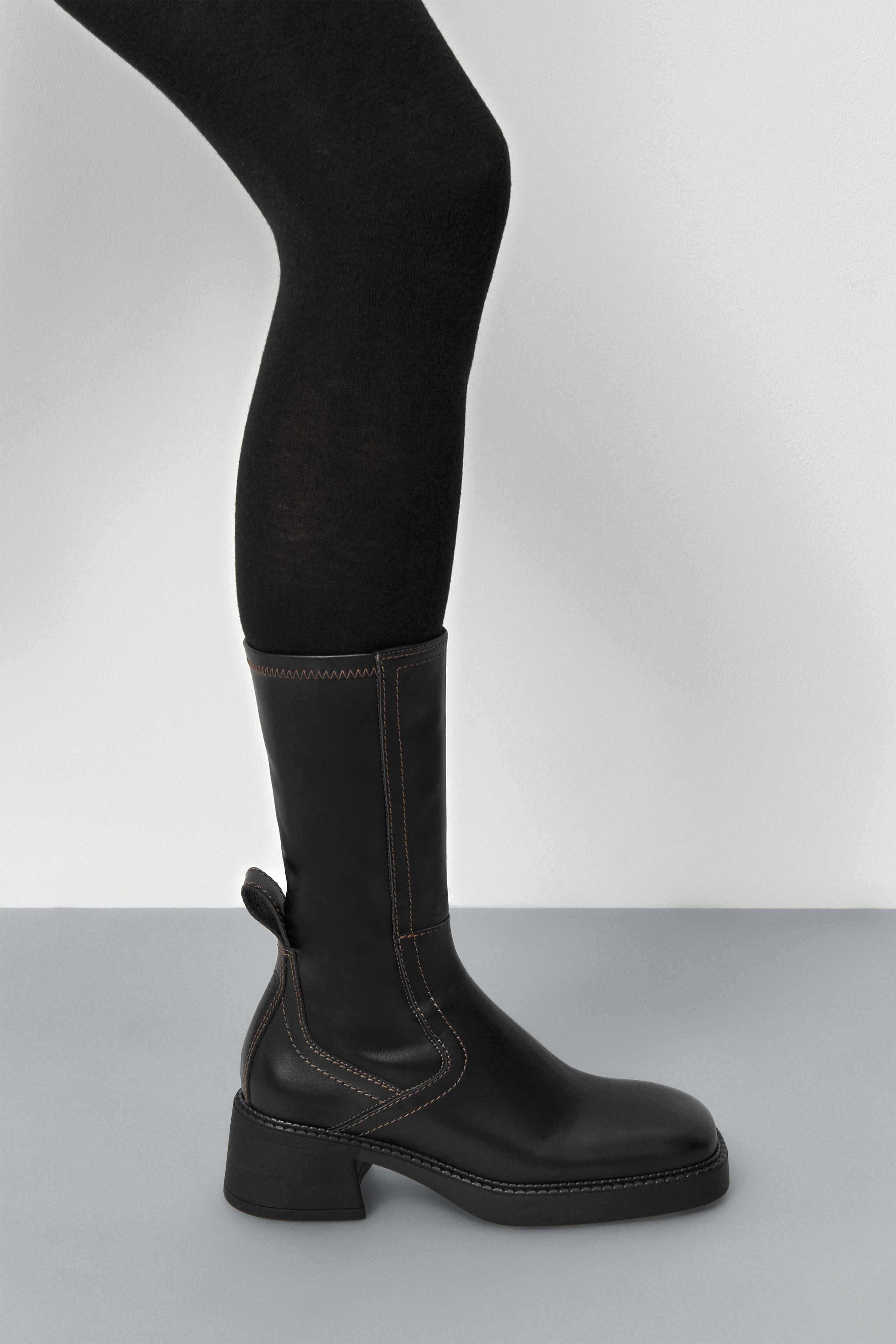 Fabi Boots - Black Stretch Leather | Miista