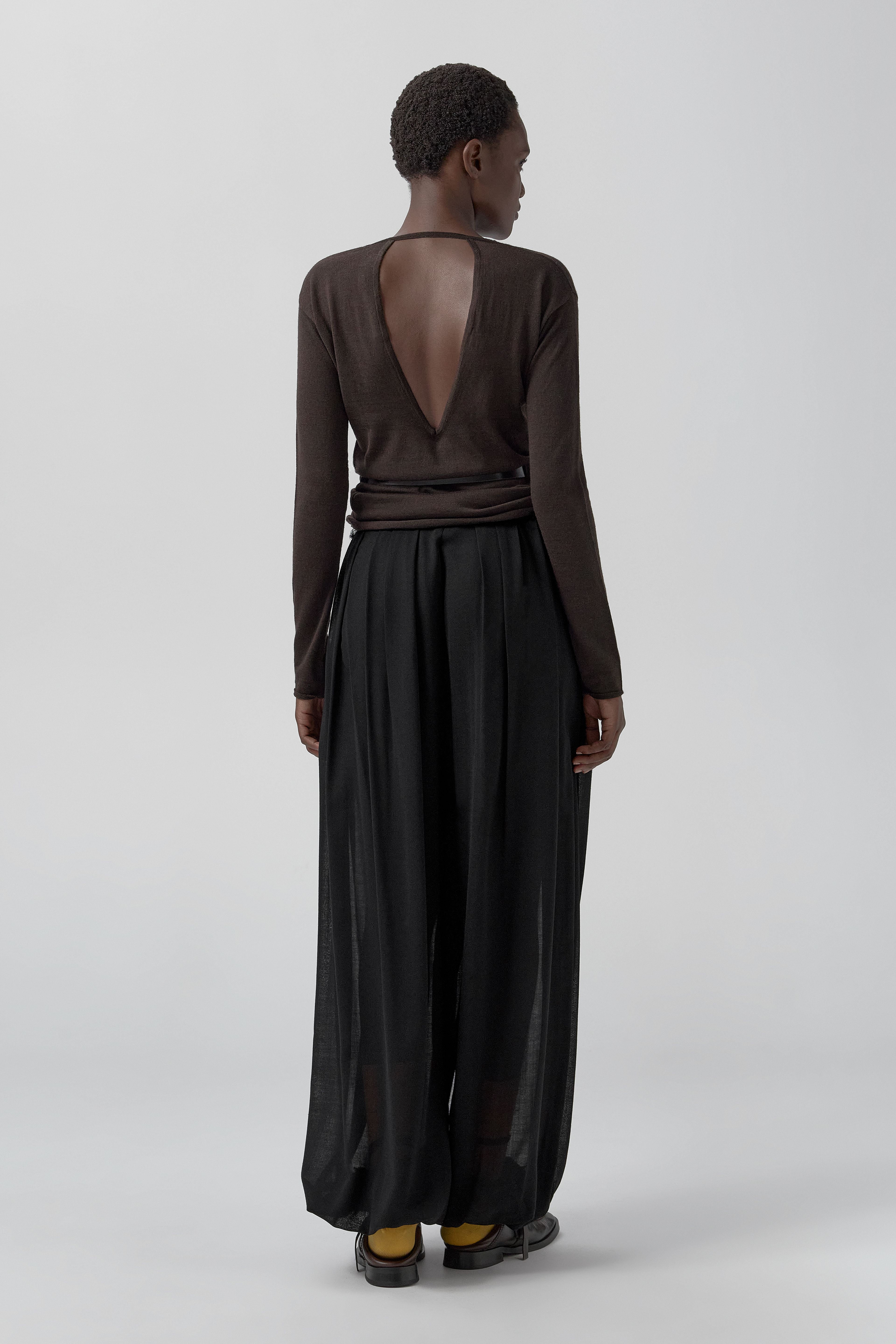 Yoko Jumper - Brown Extra Fine Merino Knit | Miista | Designed & Handmade in Europe