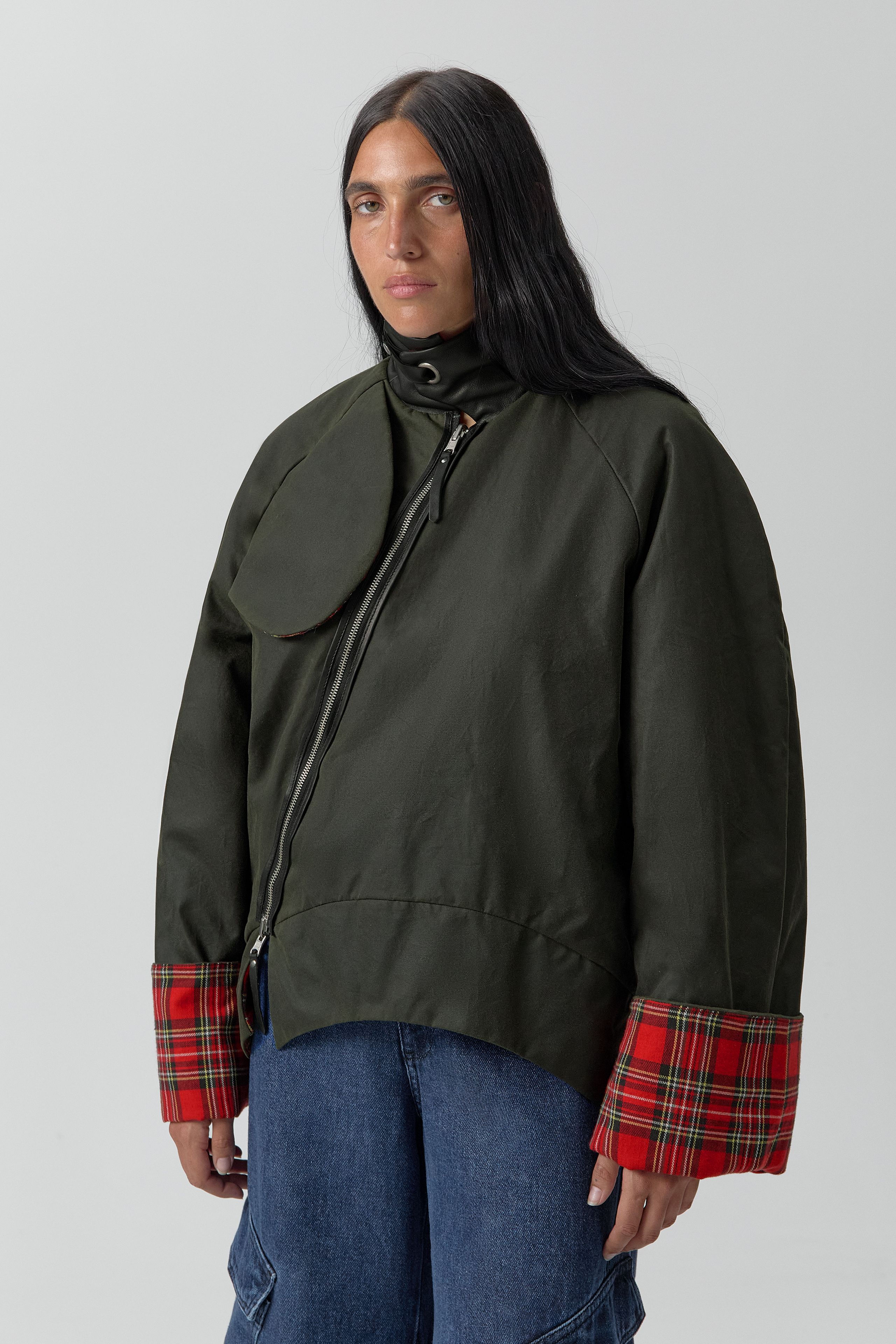 Ofelia Jacket - Dark Khaki Cotton | Miista | Designed & Handmade in Europe