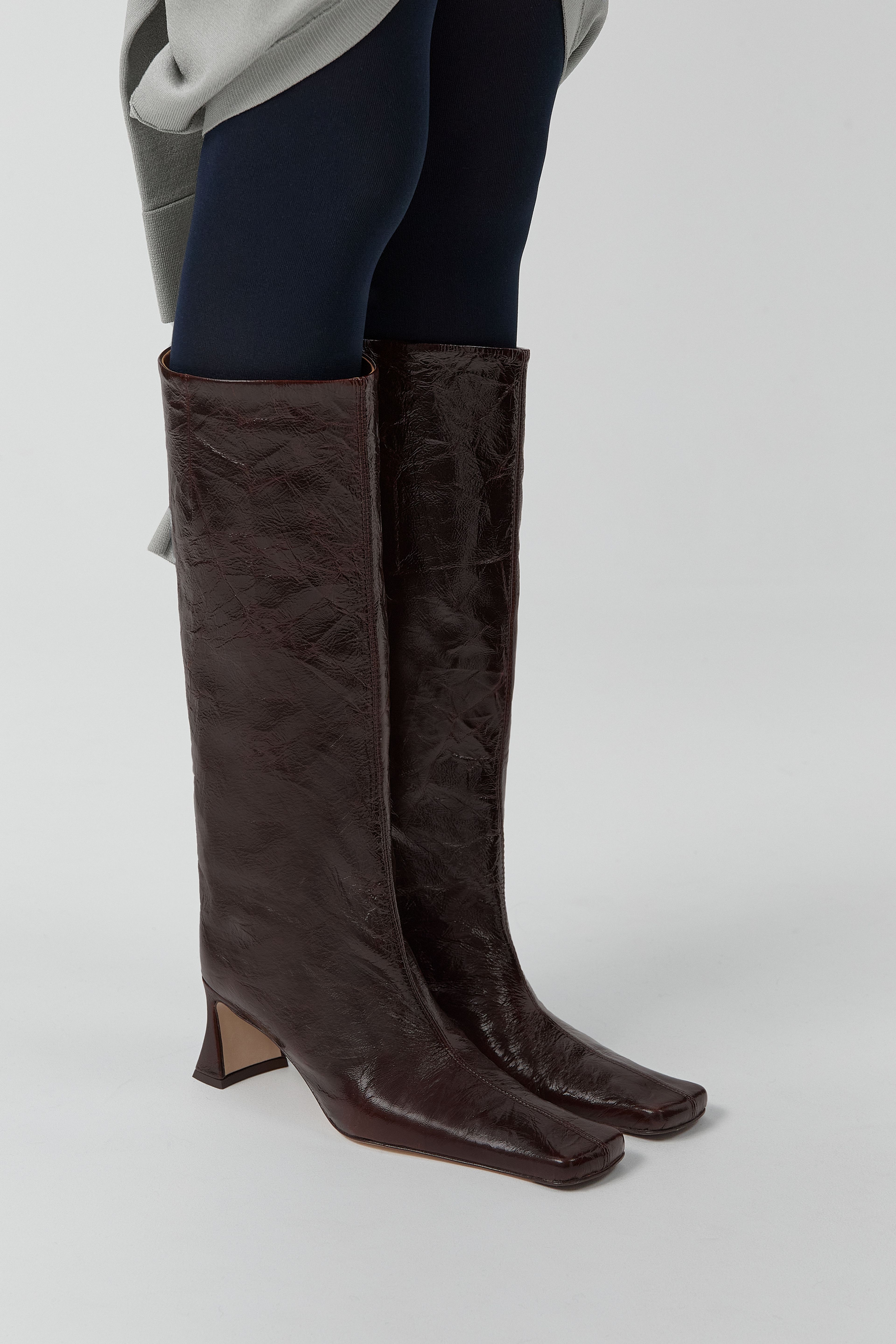Bluma Boots - Brown Crinkle Leather | Miista | Designed & Handmade in Europe