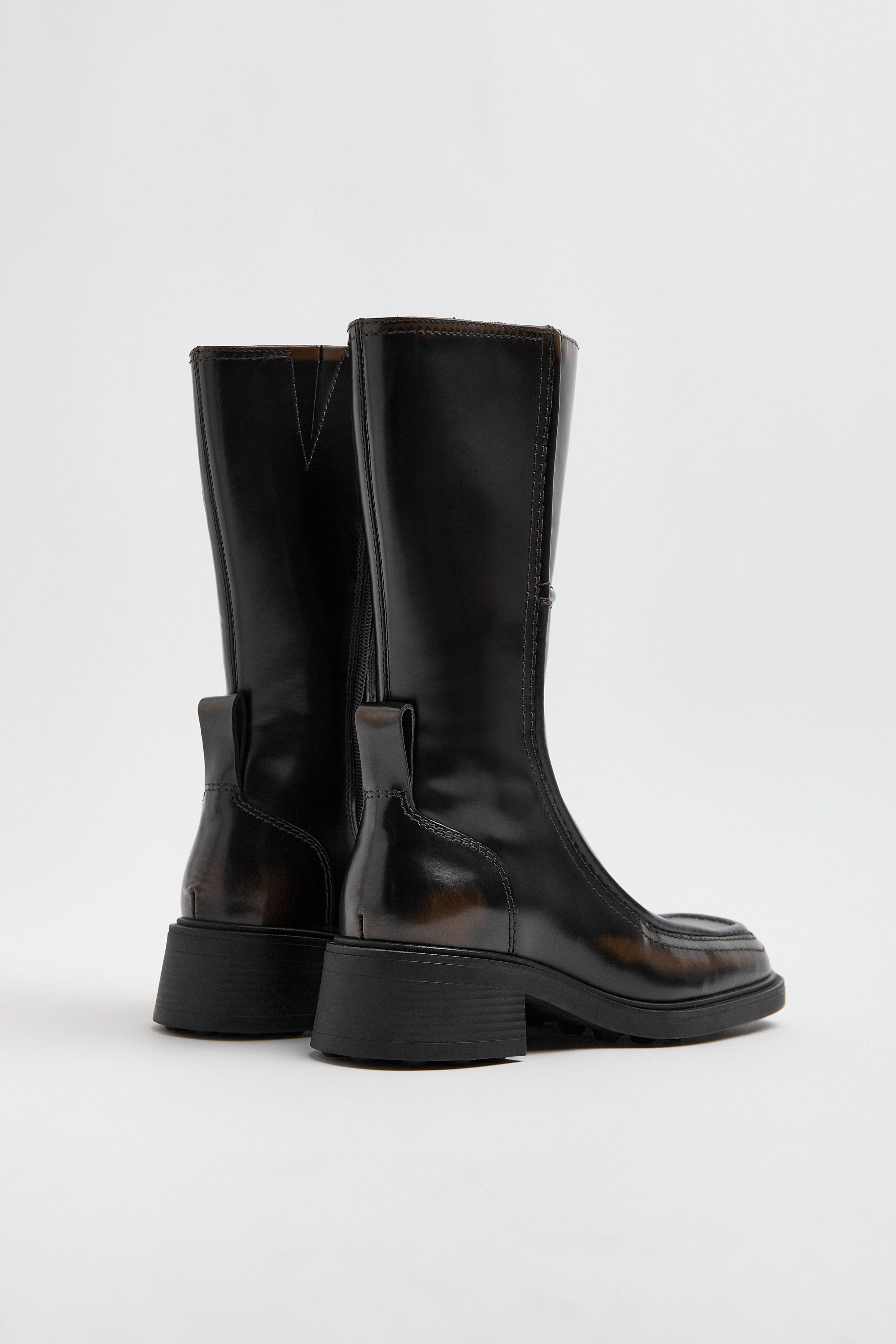 Jalissa Boots - Black Brown Brush Off Leather | Miista | Designed & Handmade in Europe 