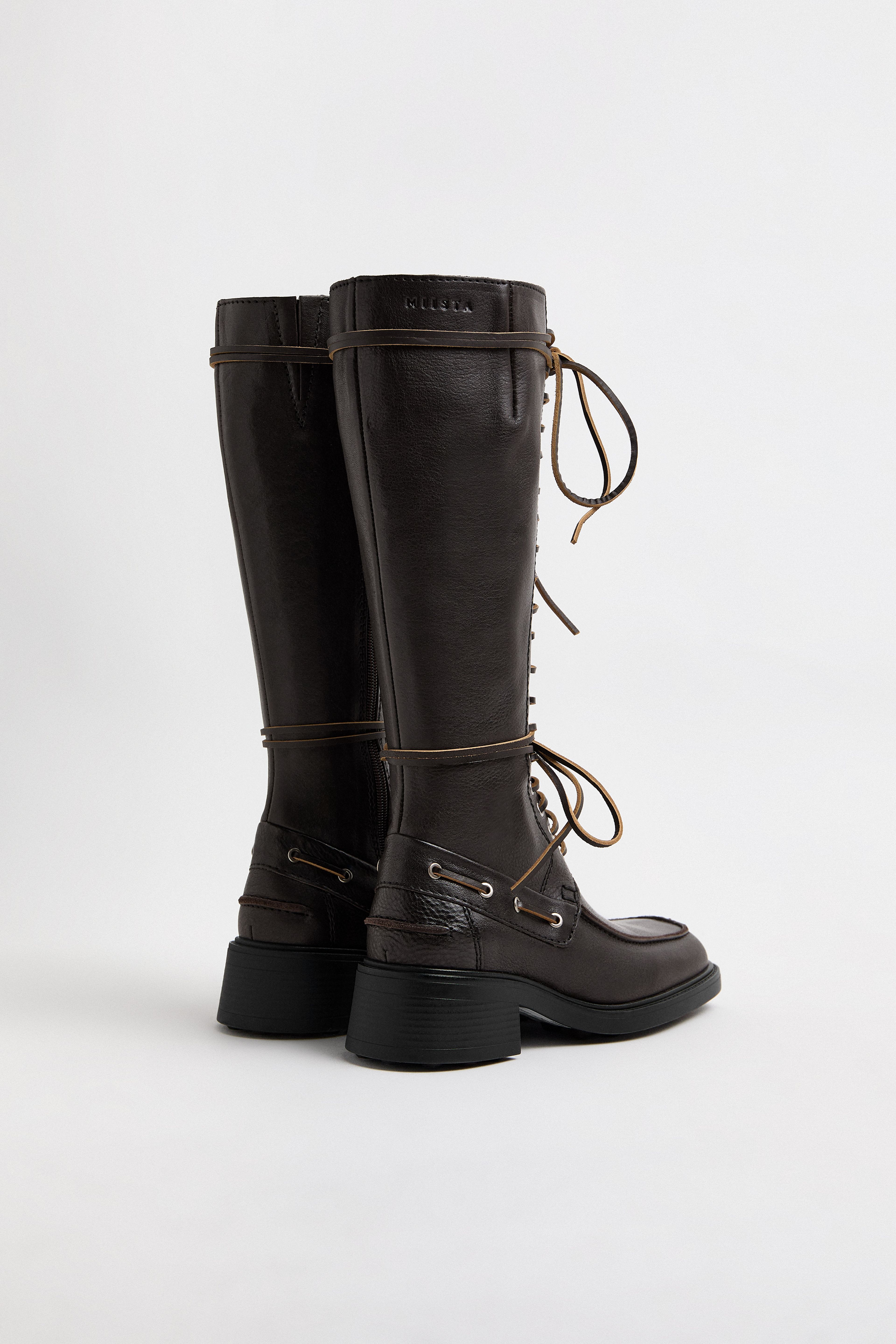 Sanne Boots - Black Brown Leather | Miista | Designed & Handmade in Europe