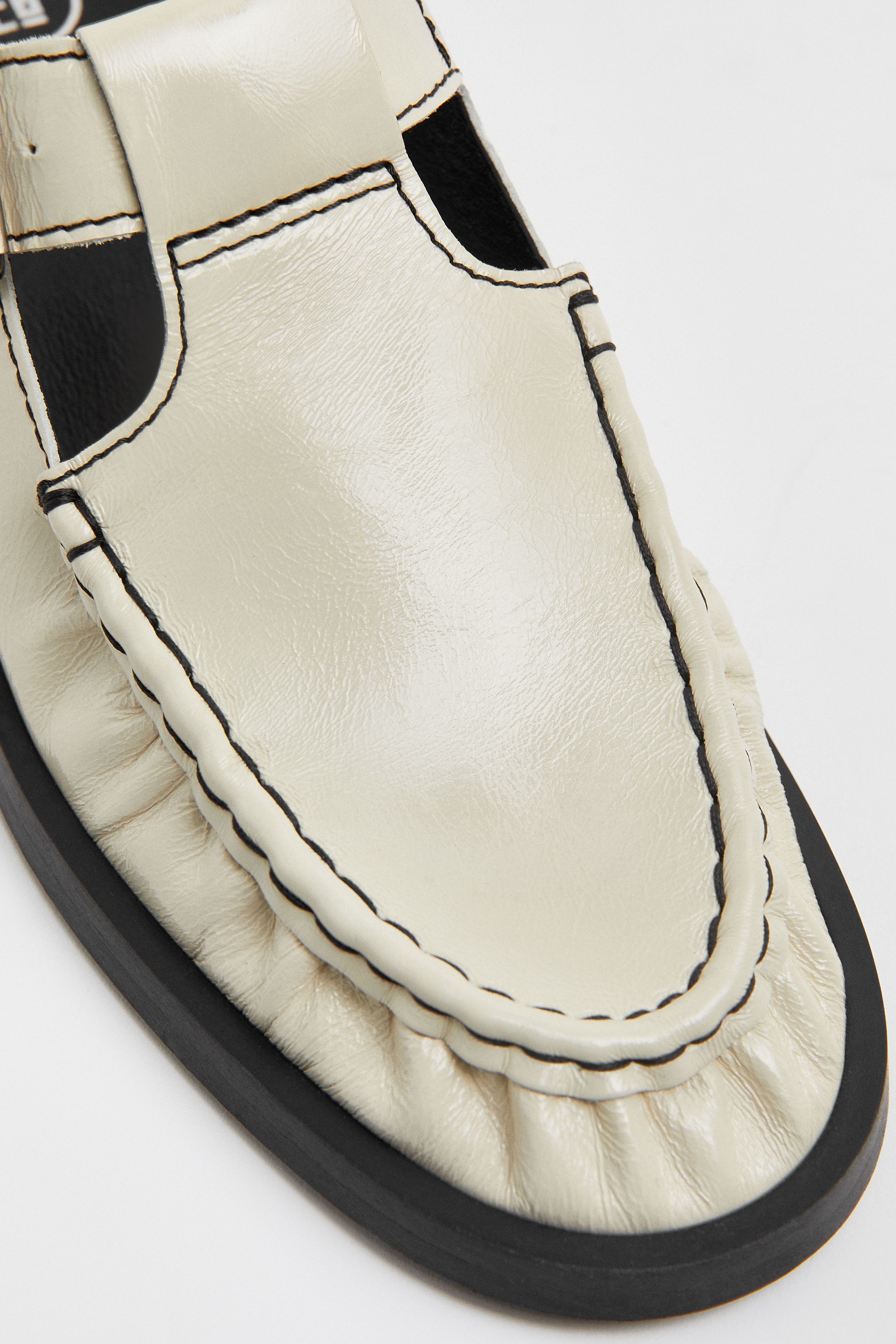 Gianna Mules - Cream Leather | Miista