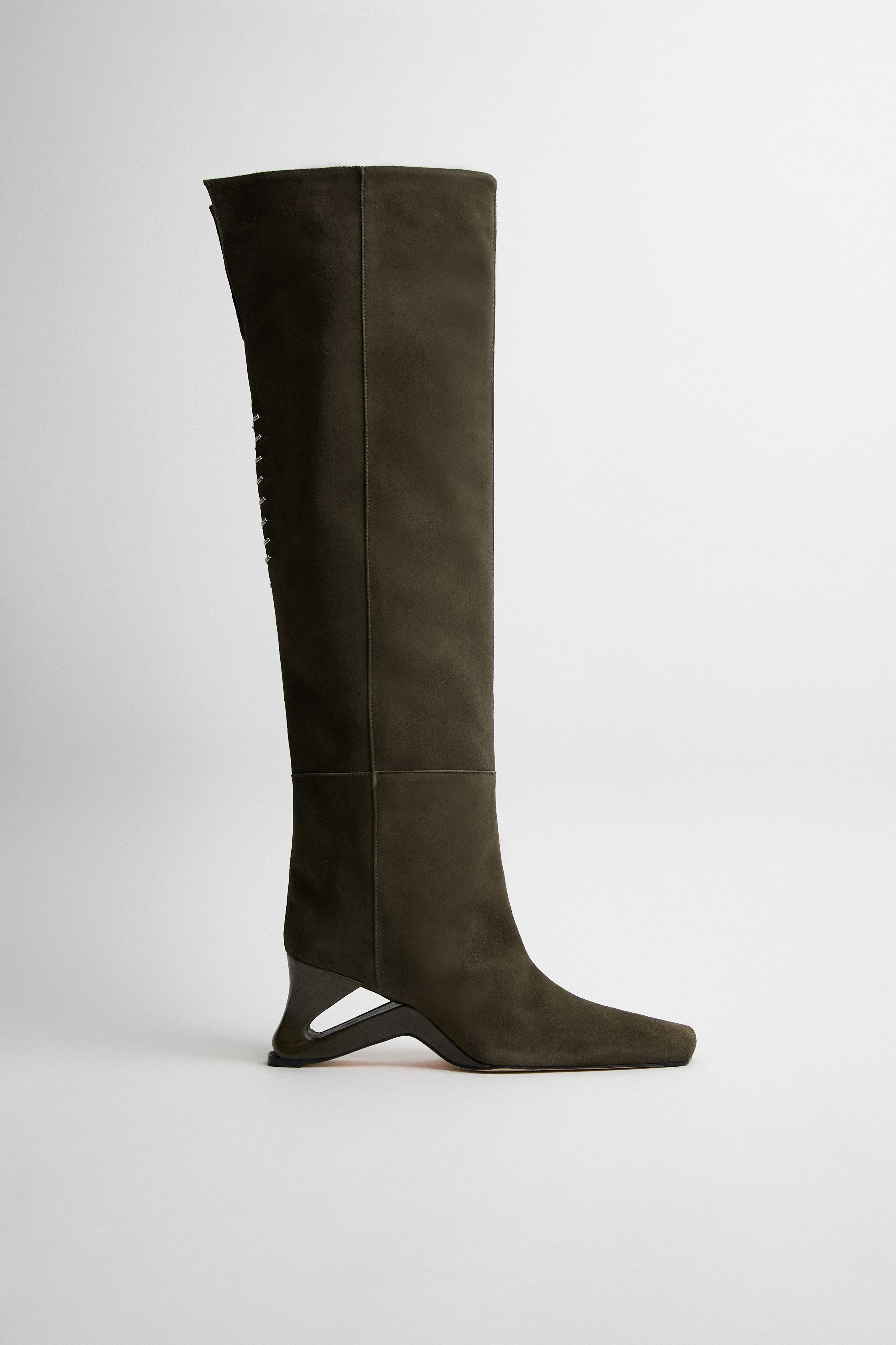 Leny Khaki Suede Tall Boots | Miista | Designed & Handmade in Europe