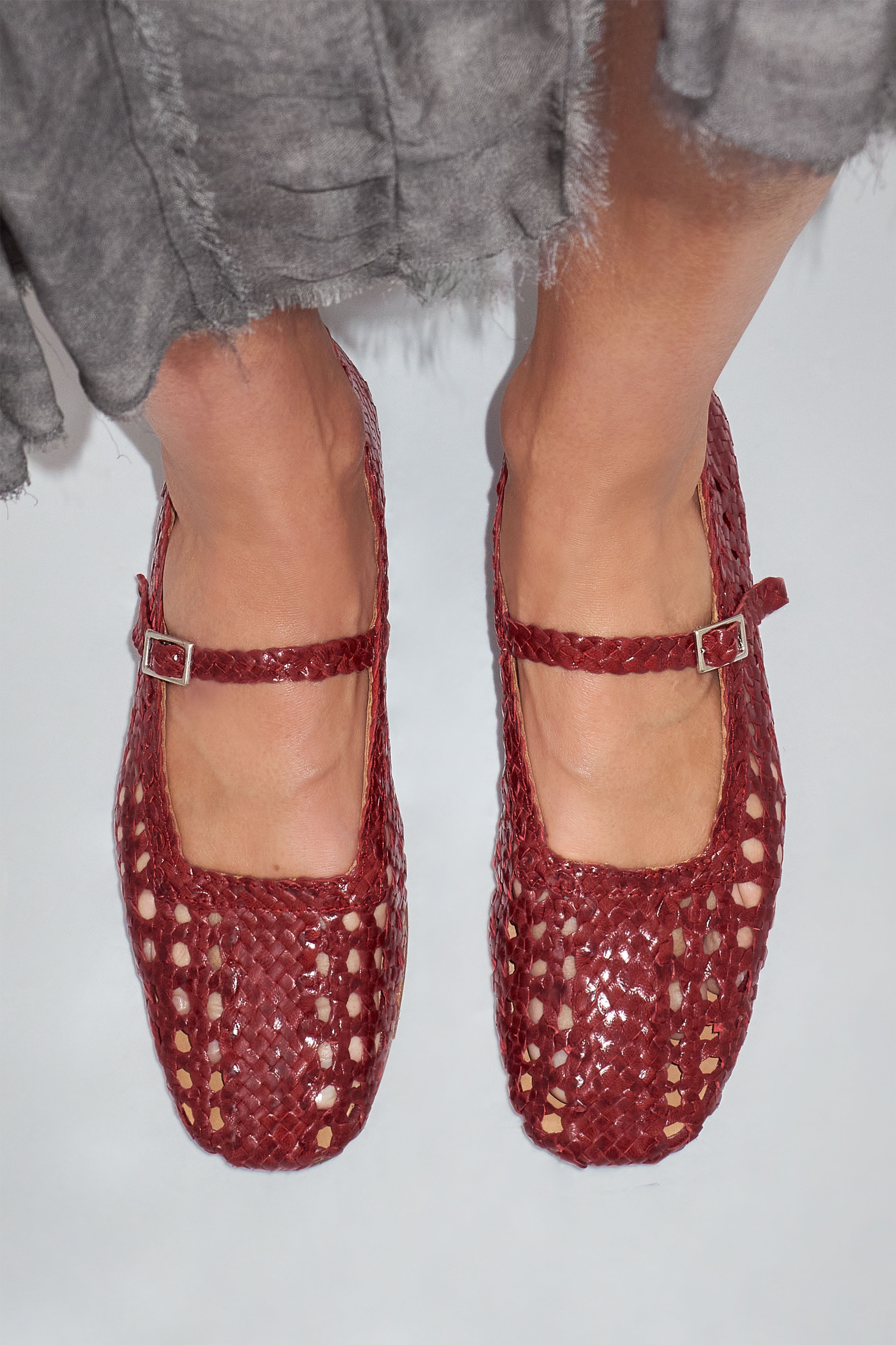 Yeida Dark Red Ballerinas | Designed & Handmade in Europe