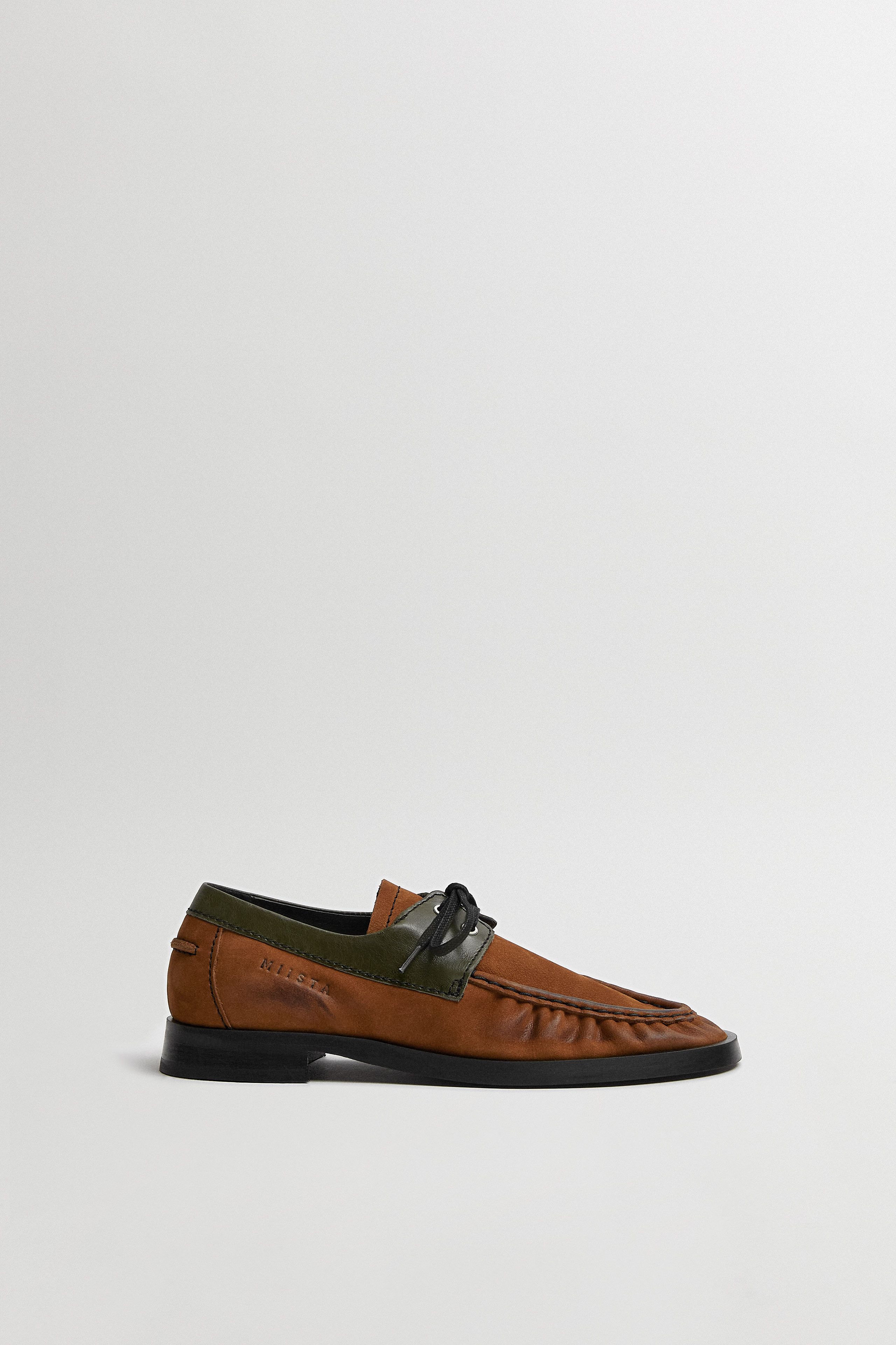 Edelira Brown Khaki Bicolor Derby Loafers | Designed & Handmade in Europe
