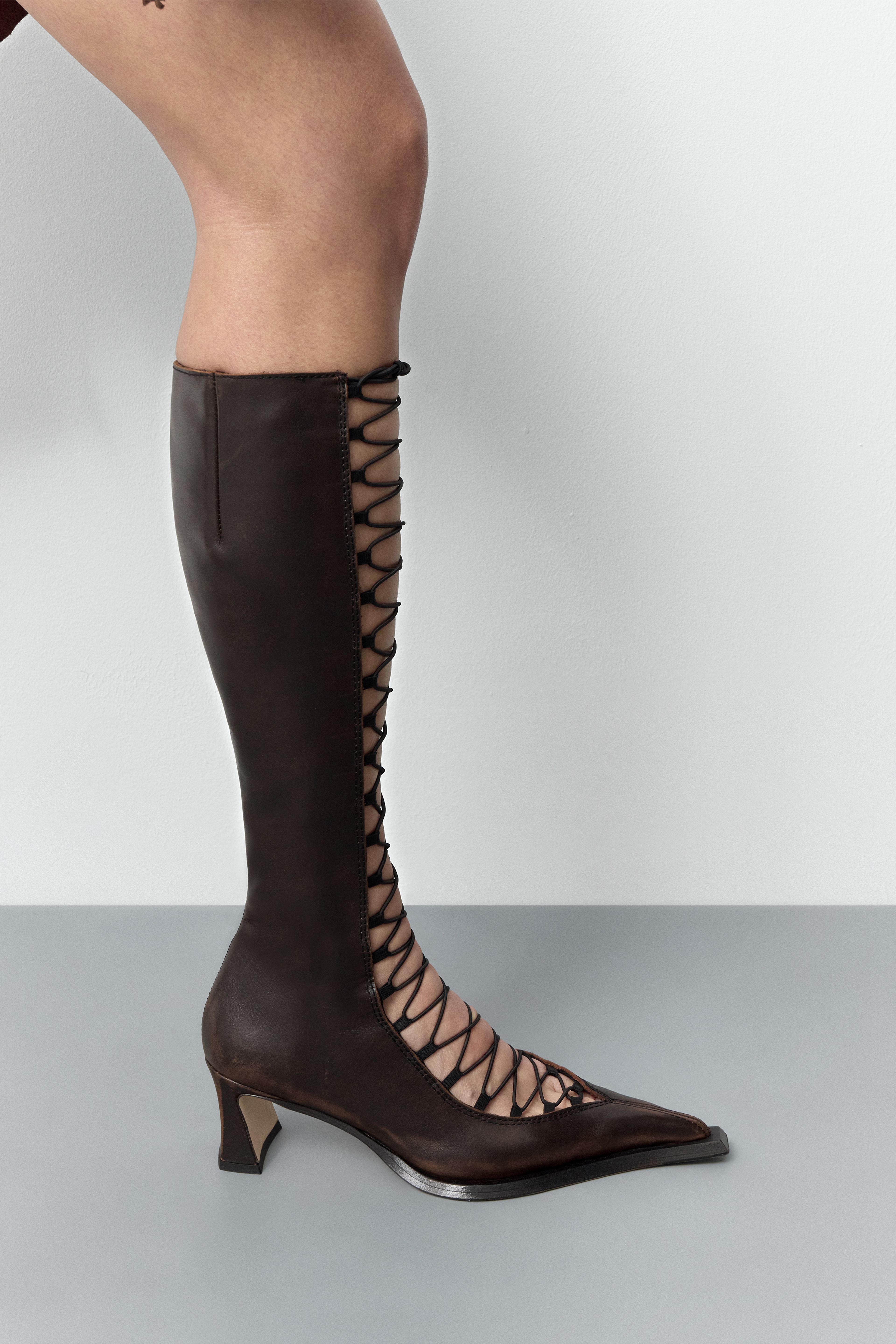 Melinda Brushed Brown Tall Boots | Miista | Designed & Handmade in Europe