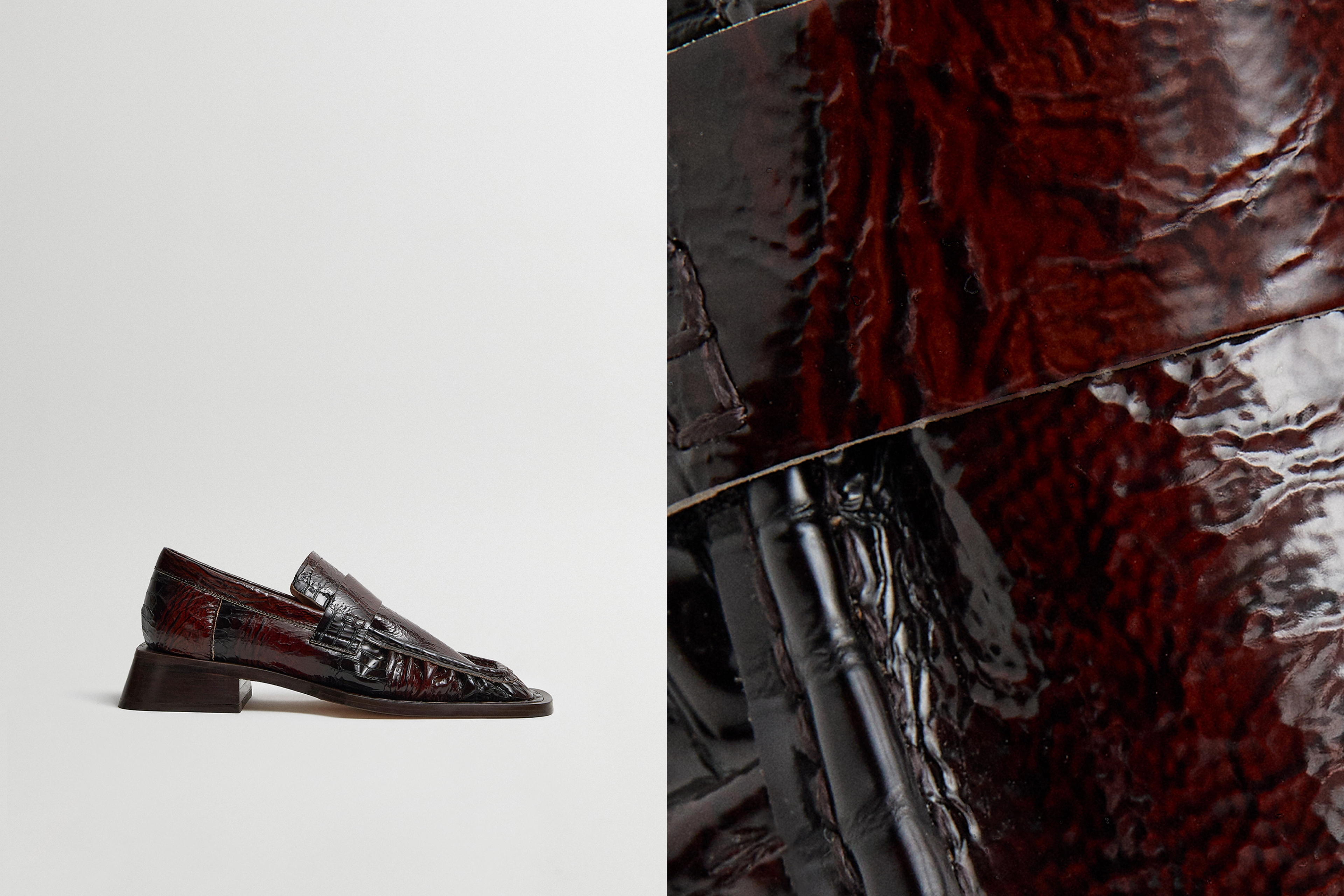 Embossed Cow Shiny Leather