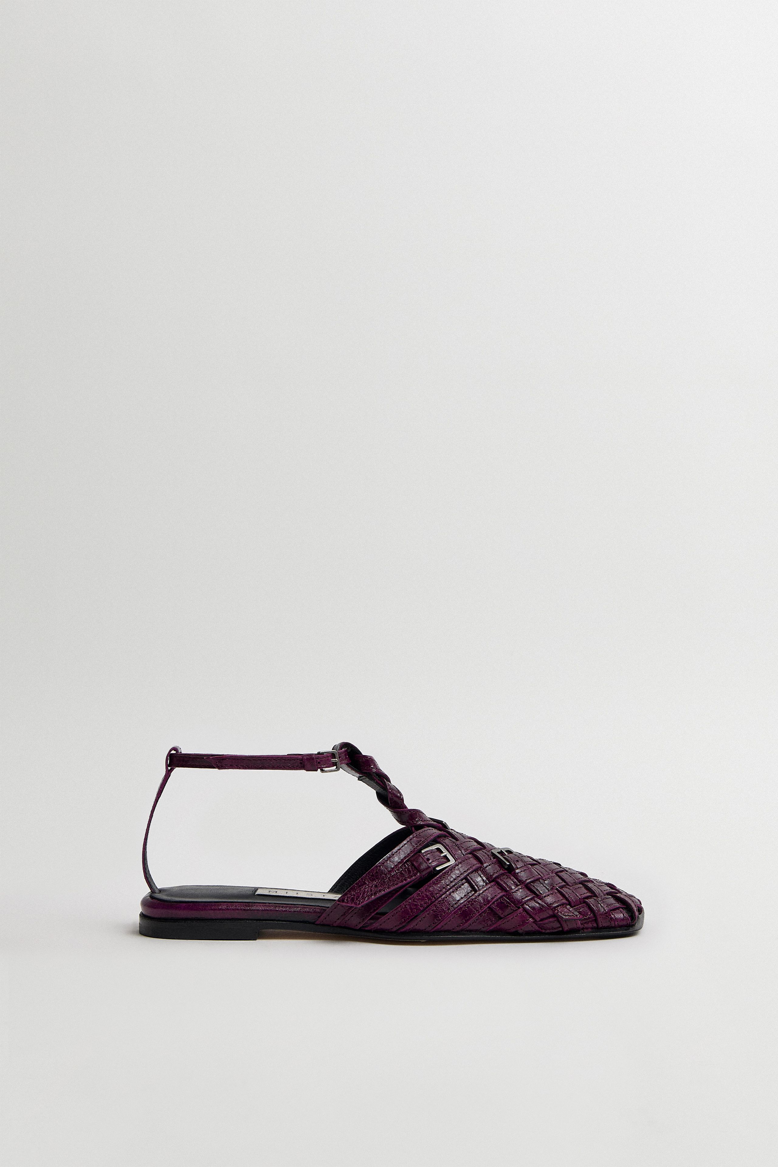 Mayra Purple Woven Leather Sandals | Miista | Designed & Handmade in Europe