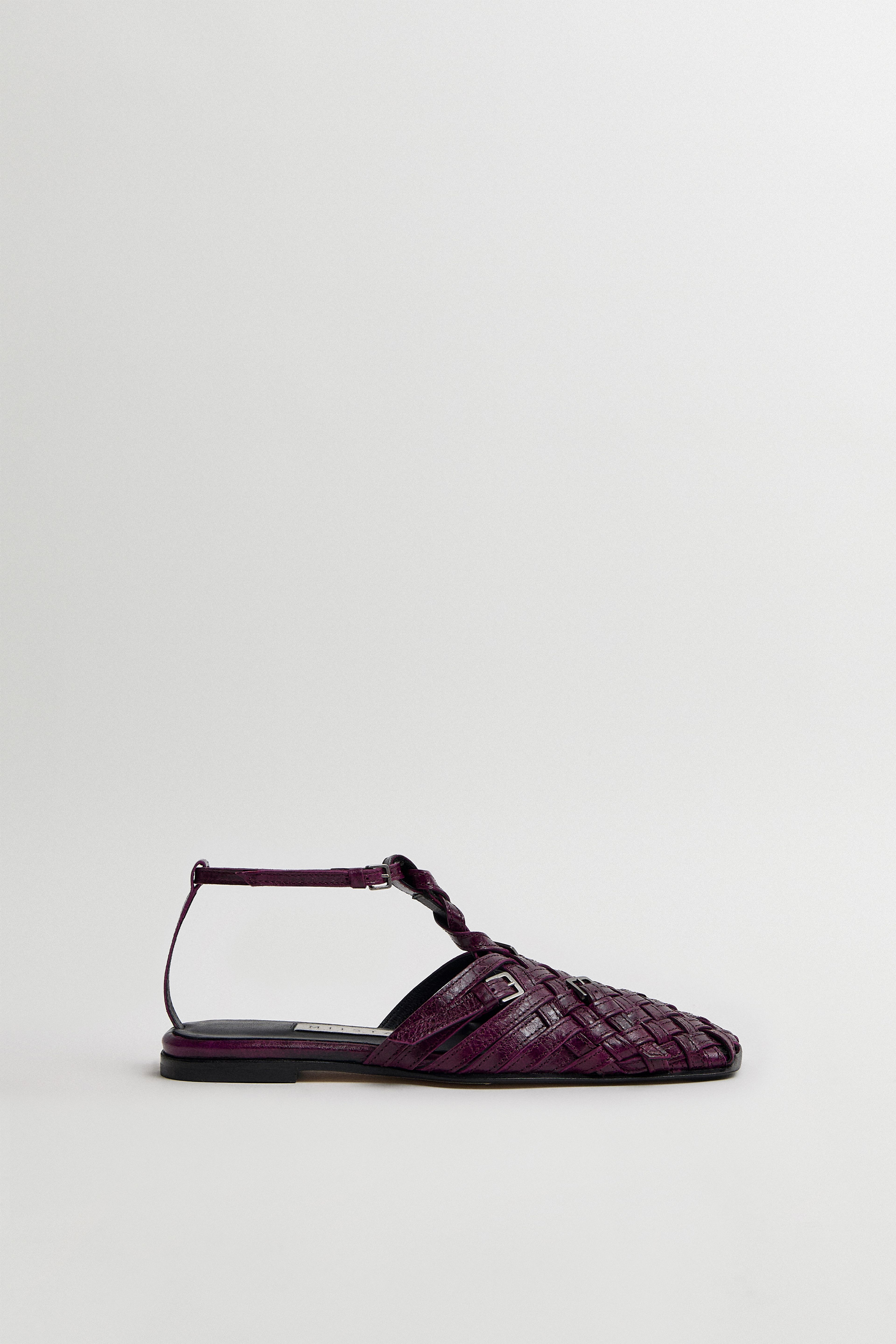 Mayra Purple Woven Leather Sandals | Miista | Designed & Handmade in Europe