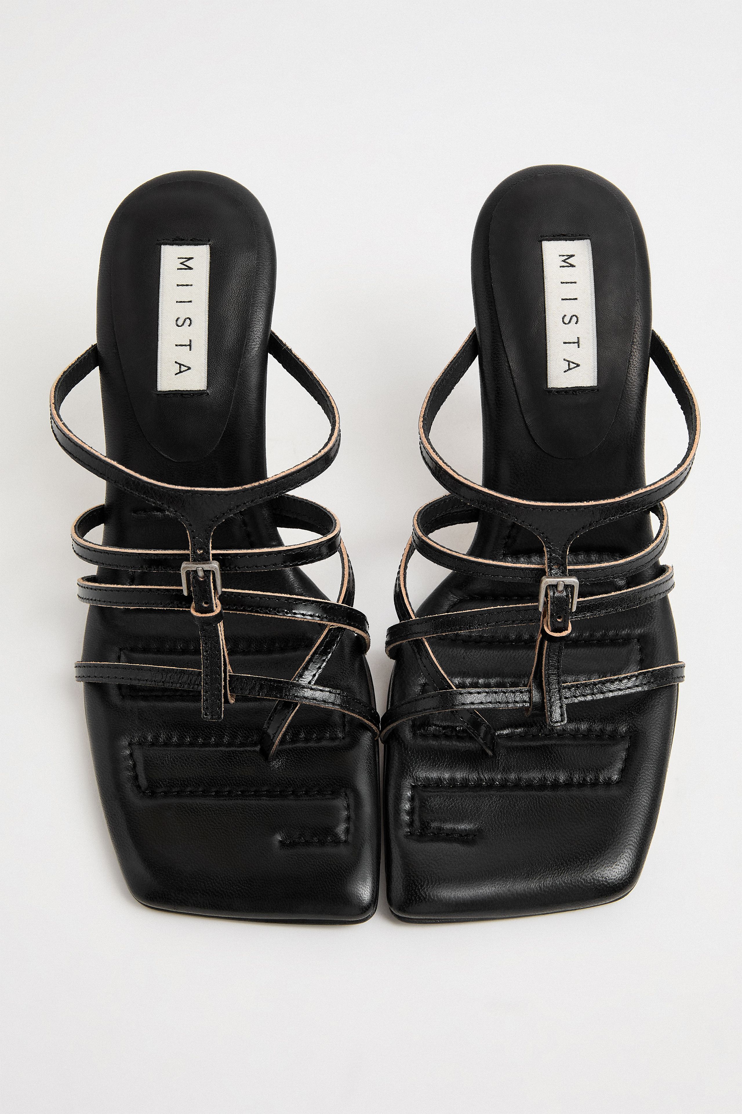 Koya Black Stappy Sandals | Miista | Designed & Handmade in Europe