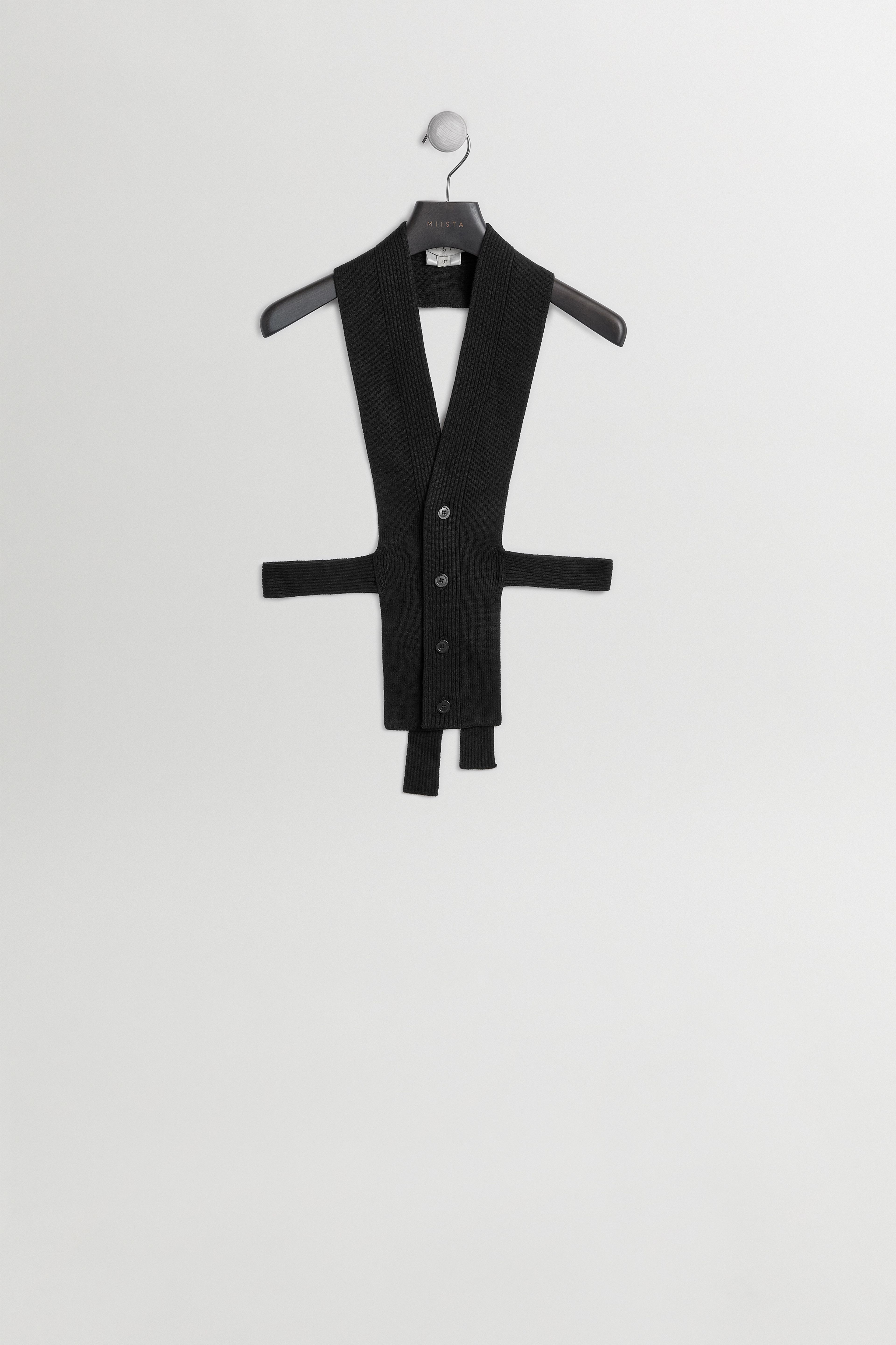 Wirth Scarf - Black Viscose Knit | Miista | Designed & Handmade in Europe
