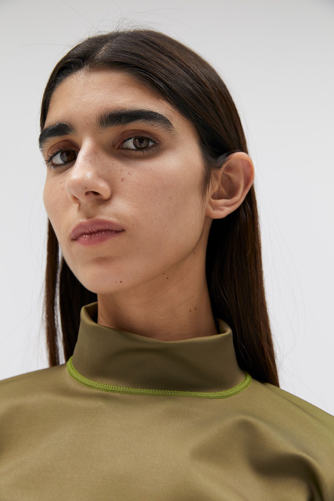 Ellis Top - Khaki Stretch Knit | Miista