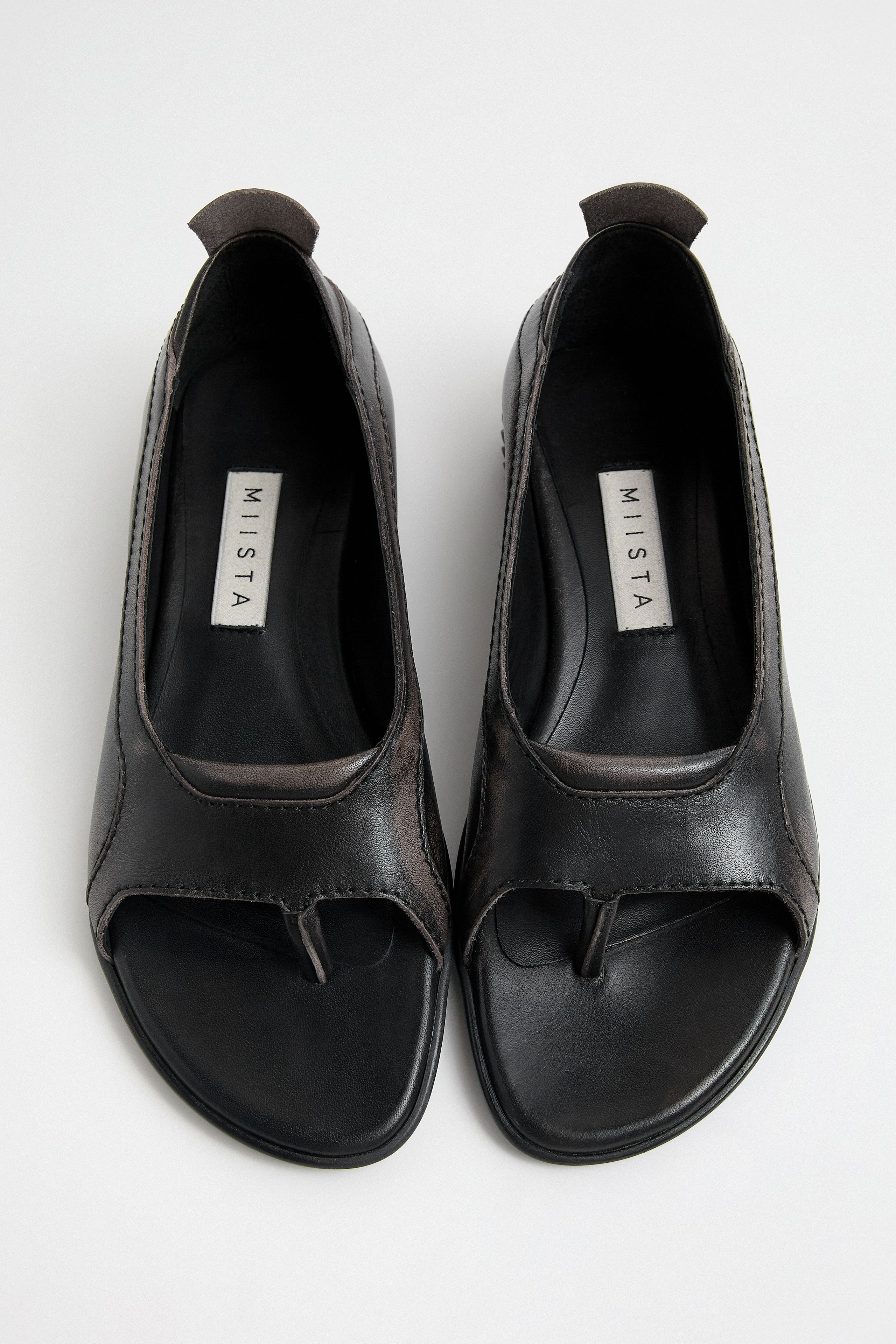 Loma Ecru Thonge Ballerinas | Miista | Designed & Handmade in Europe