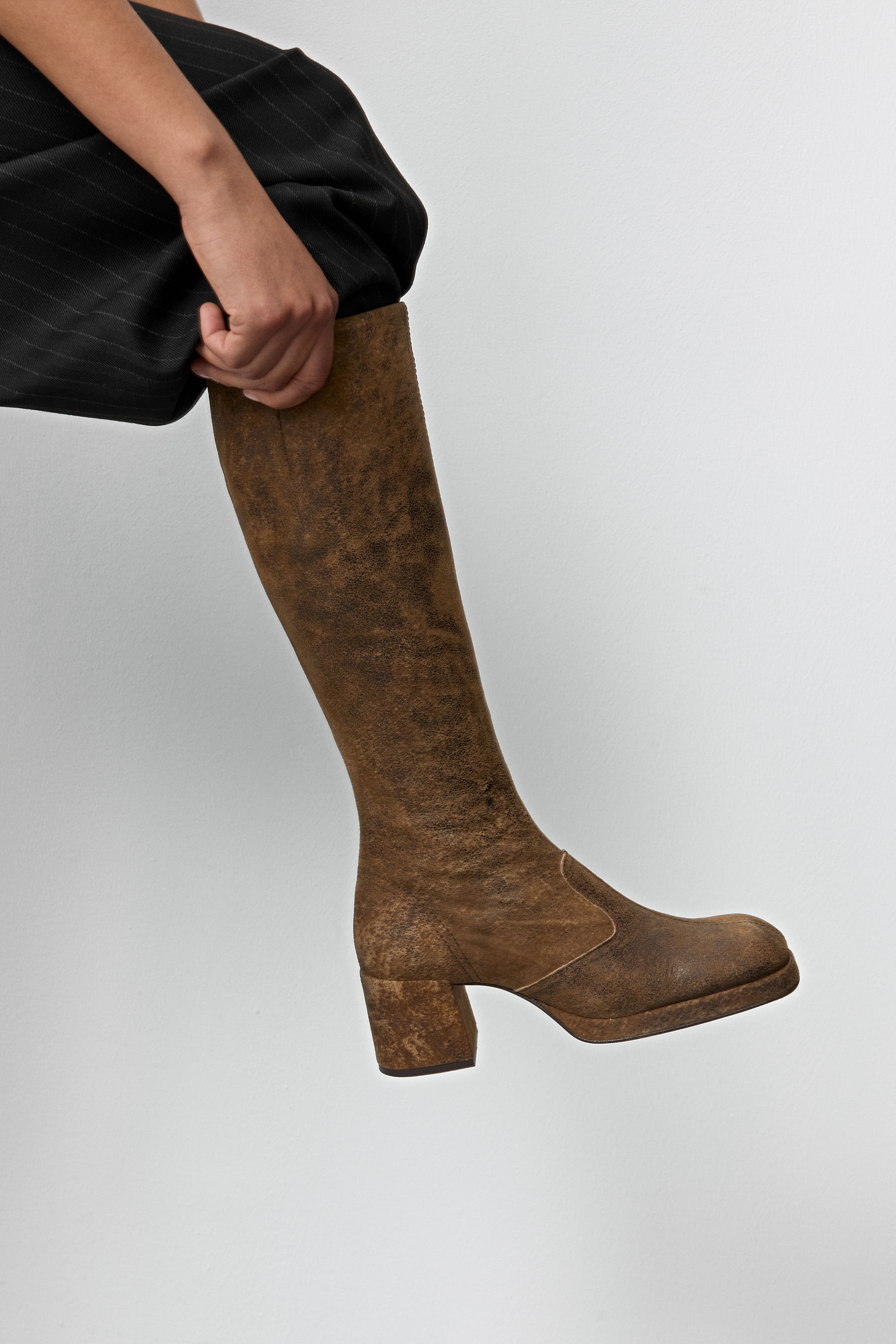 Donna Broken Brown Tall Boots | Miista | Designed & Handmade in Europe