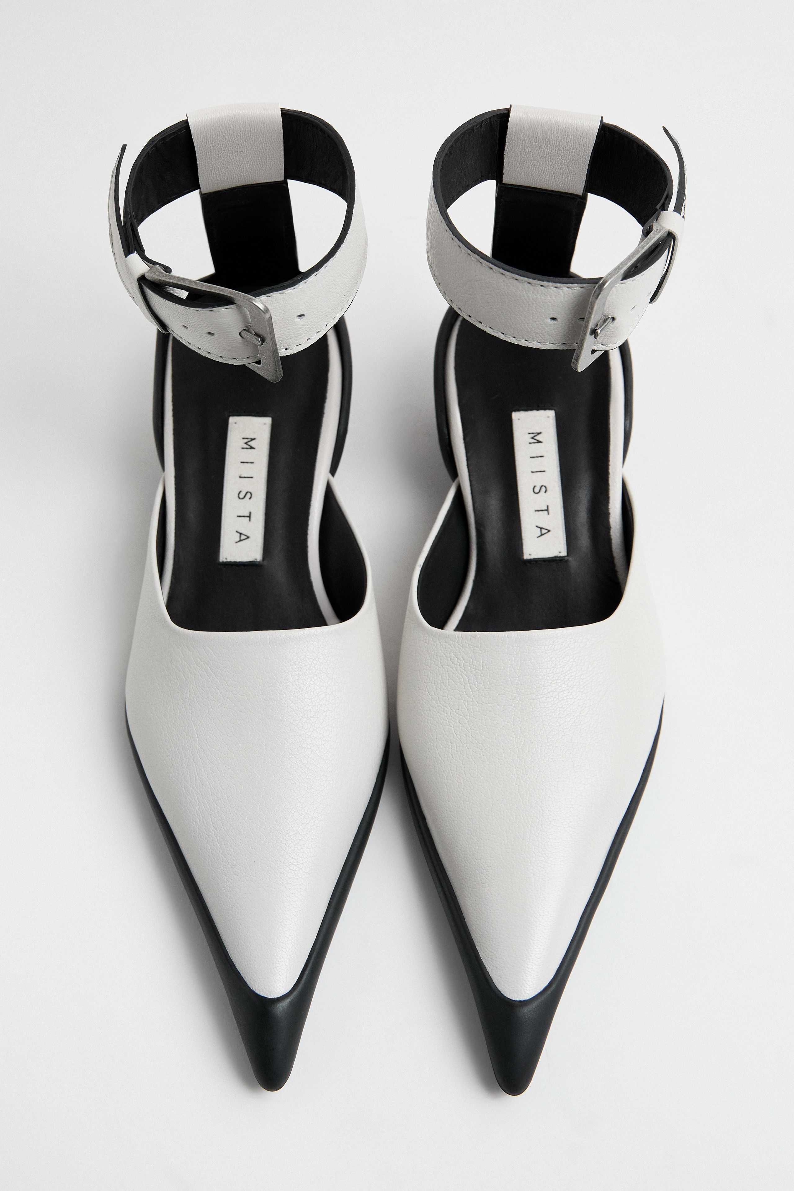 Talla Off White Ankle Buckled Courts | Miista | Designed & Handmade in Europe