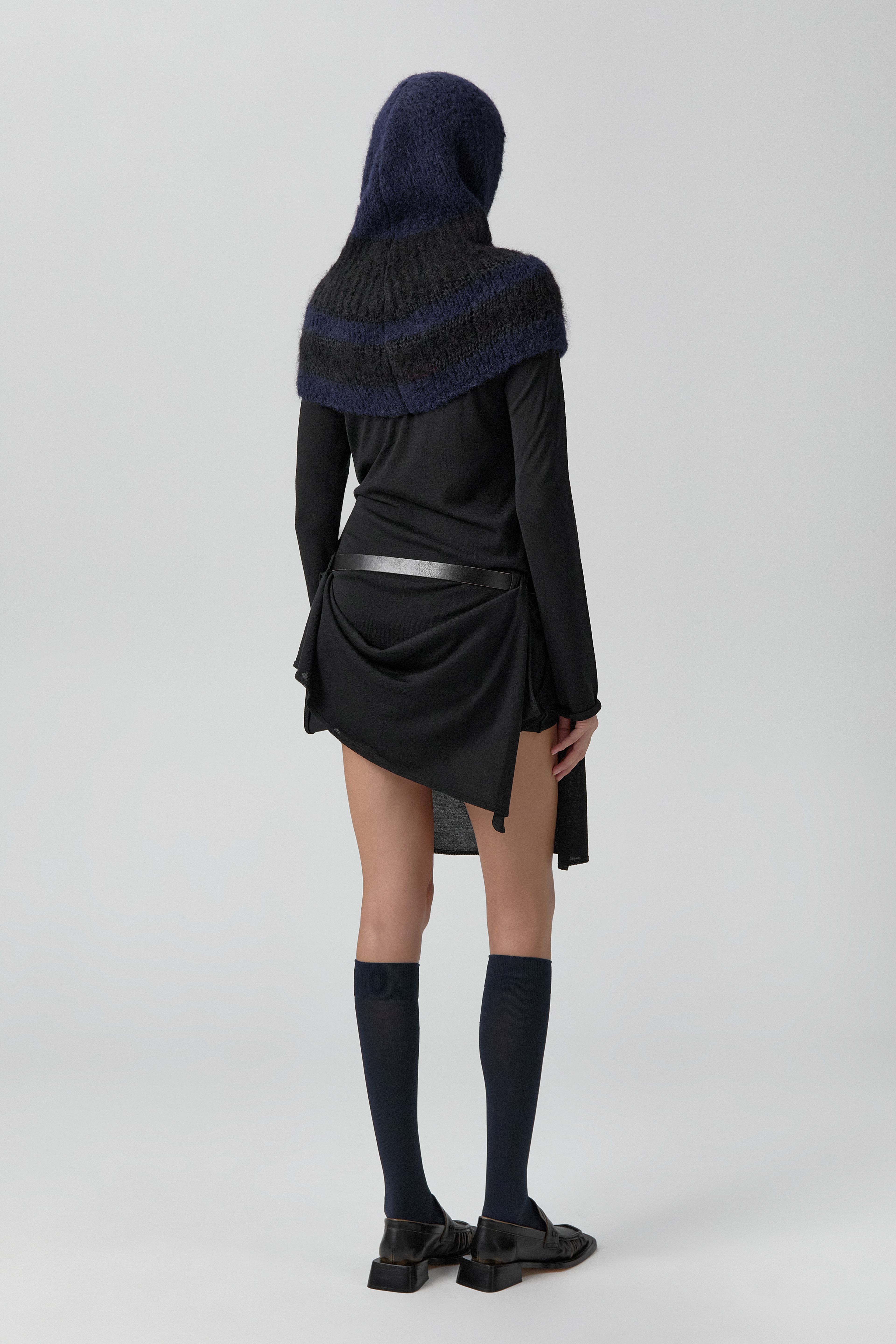 Mona Balaclava -Black Navy Fine Alpaca Knit | Miista | Designed & Handmade in Europe