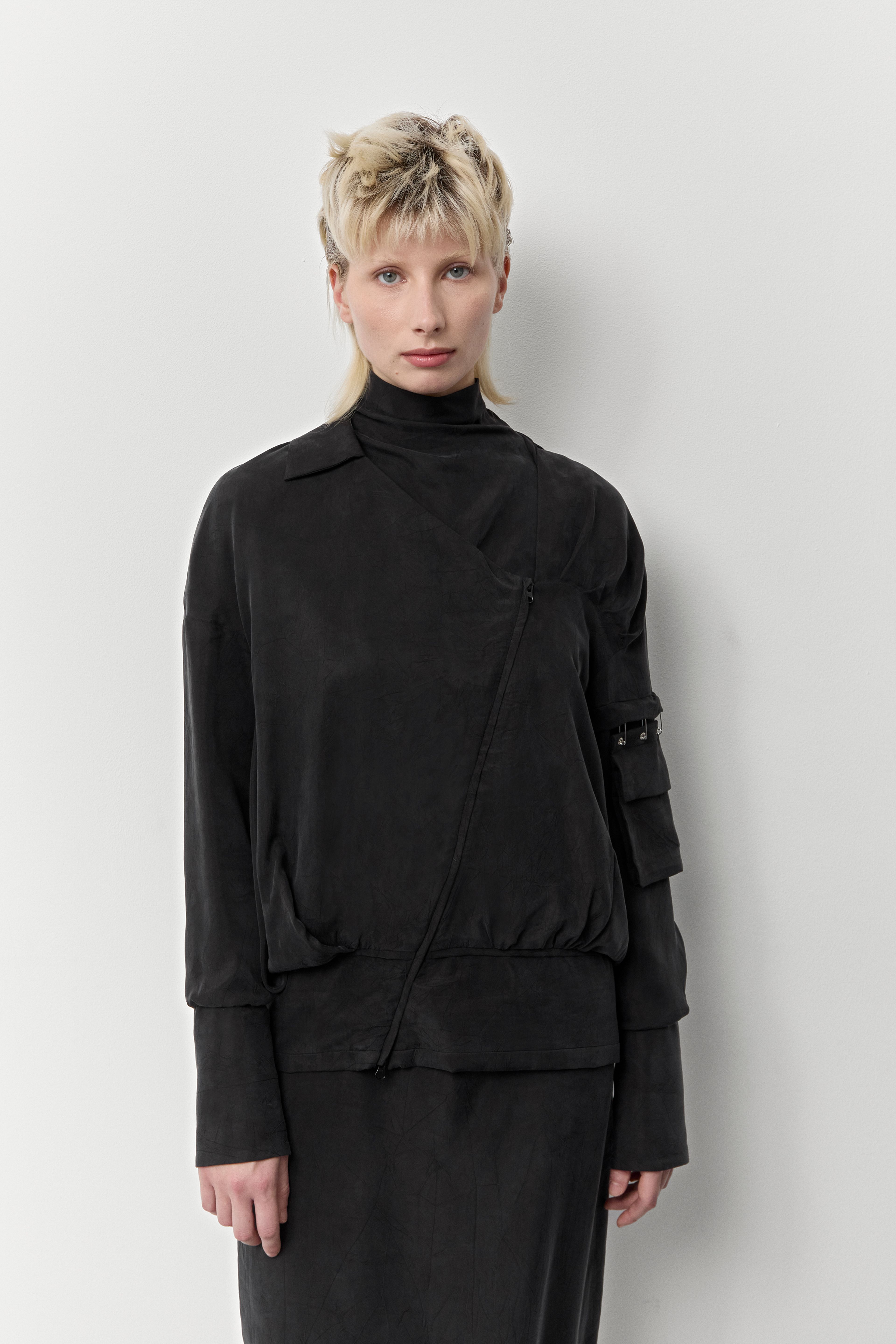 Noxi Black Asymmetric Jacket | Miista | Designed & Handmade in Europe
