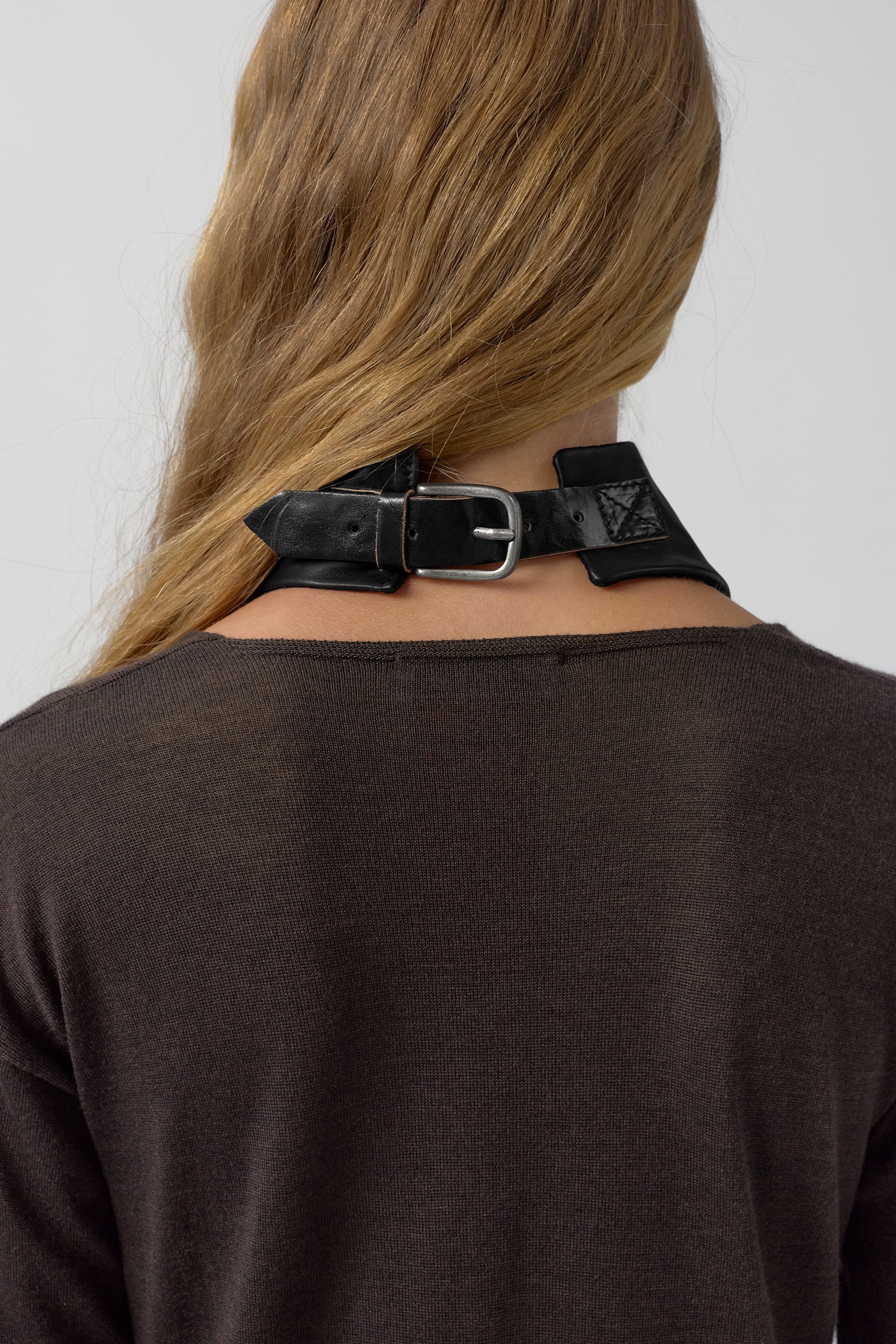 Jessie Scarf - Black Nappa Leather | Miista | Designed & Handmade in Europe