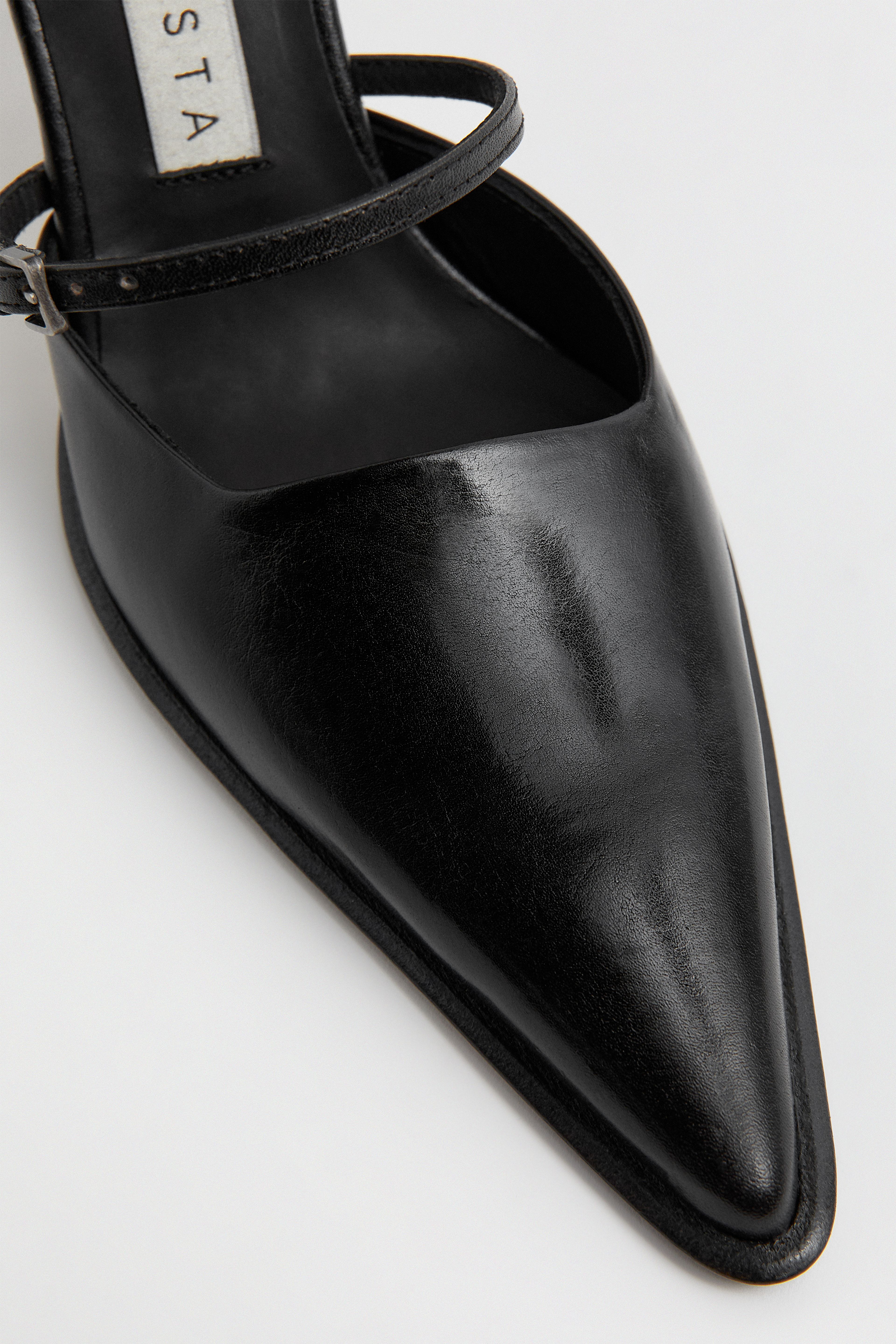 Shari Black Straps Mules | Miista | Designed & Handmade in Europe