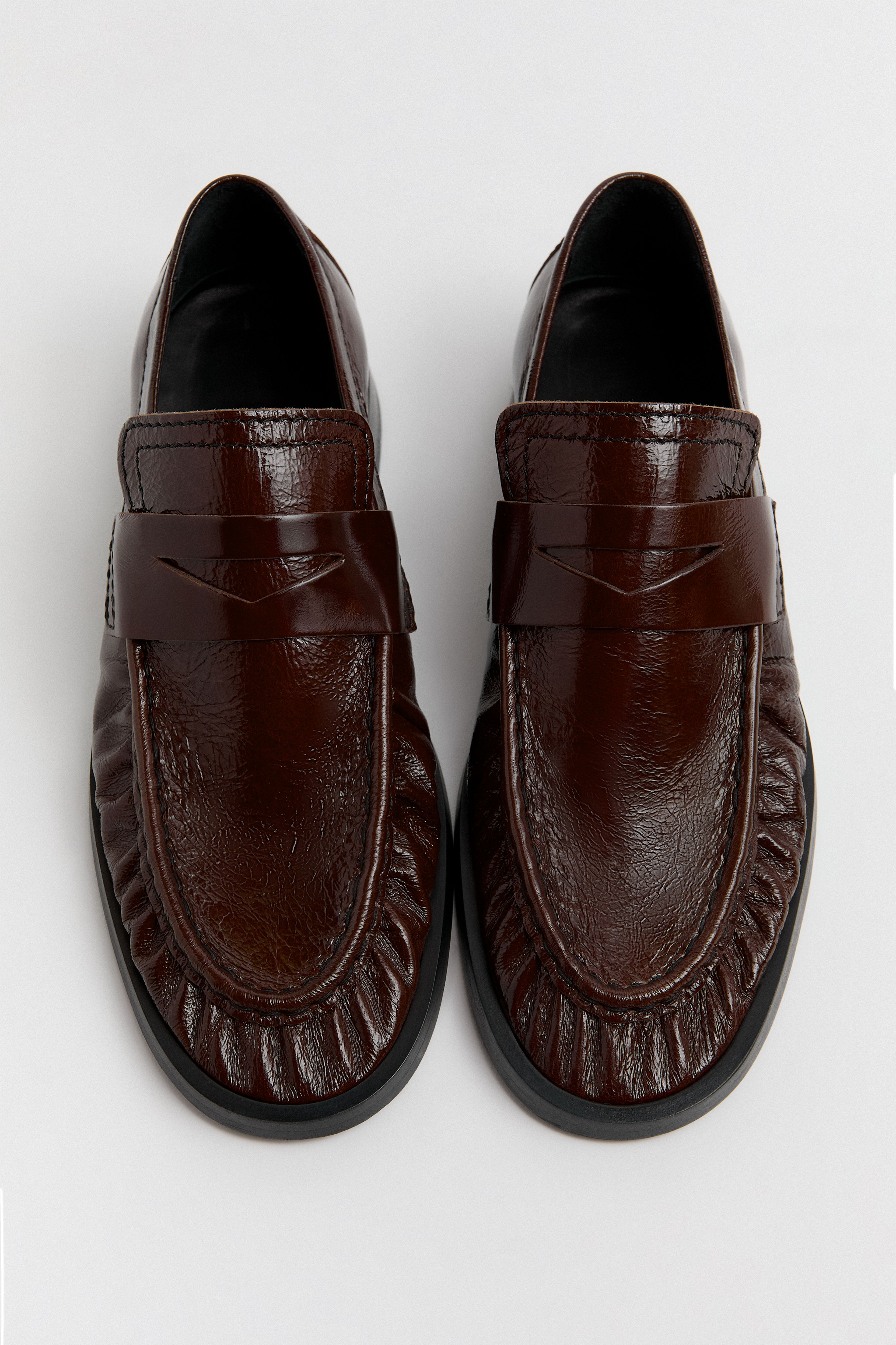 Zita Loafers Brown Crinkle Leather | Miista | Designed & Handmade in Europe