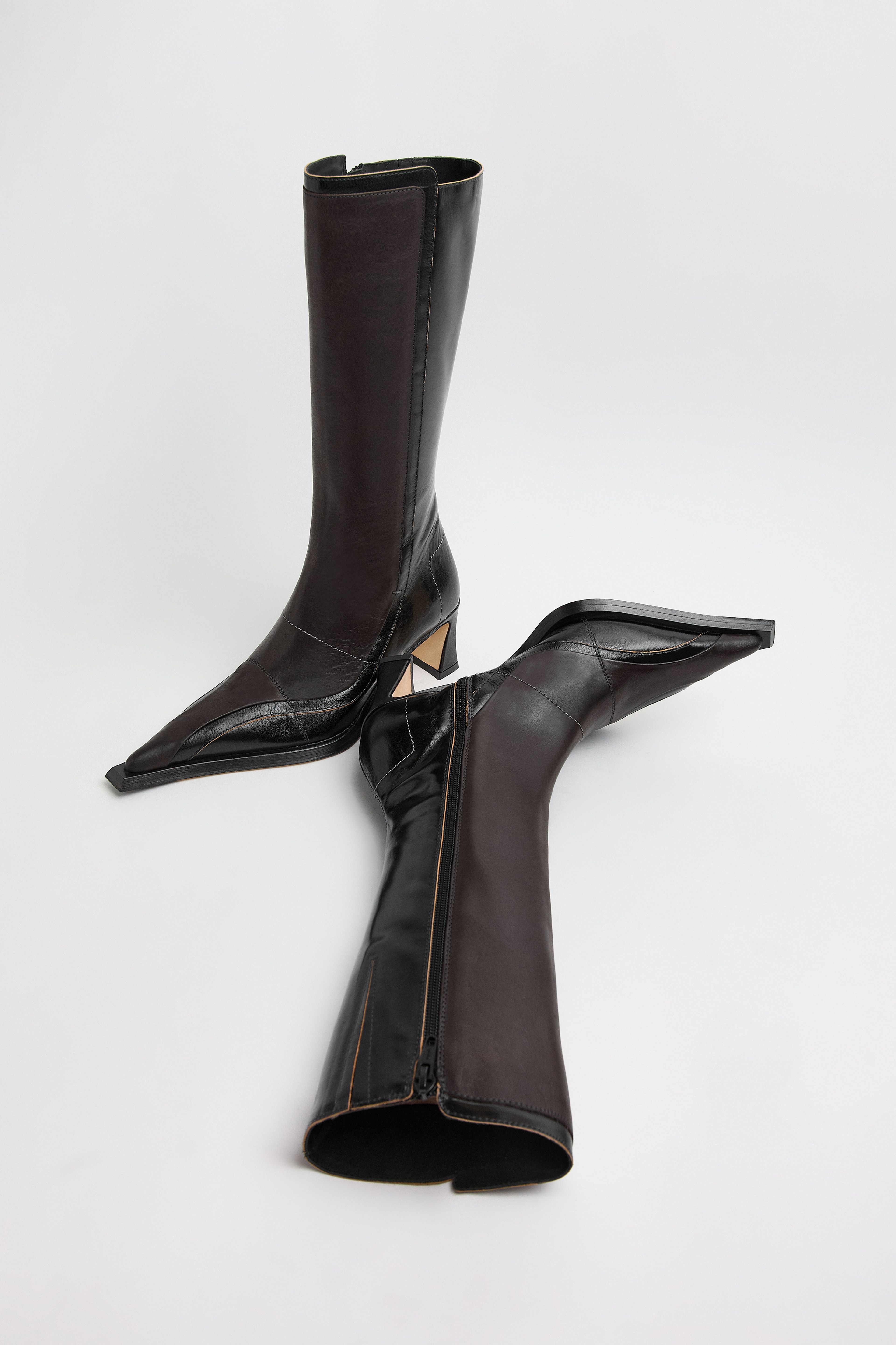 Jadwig Boots - Black Brown Leather | Miista | Designed & Handmade in Europe