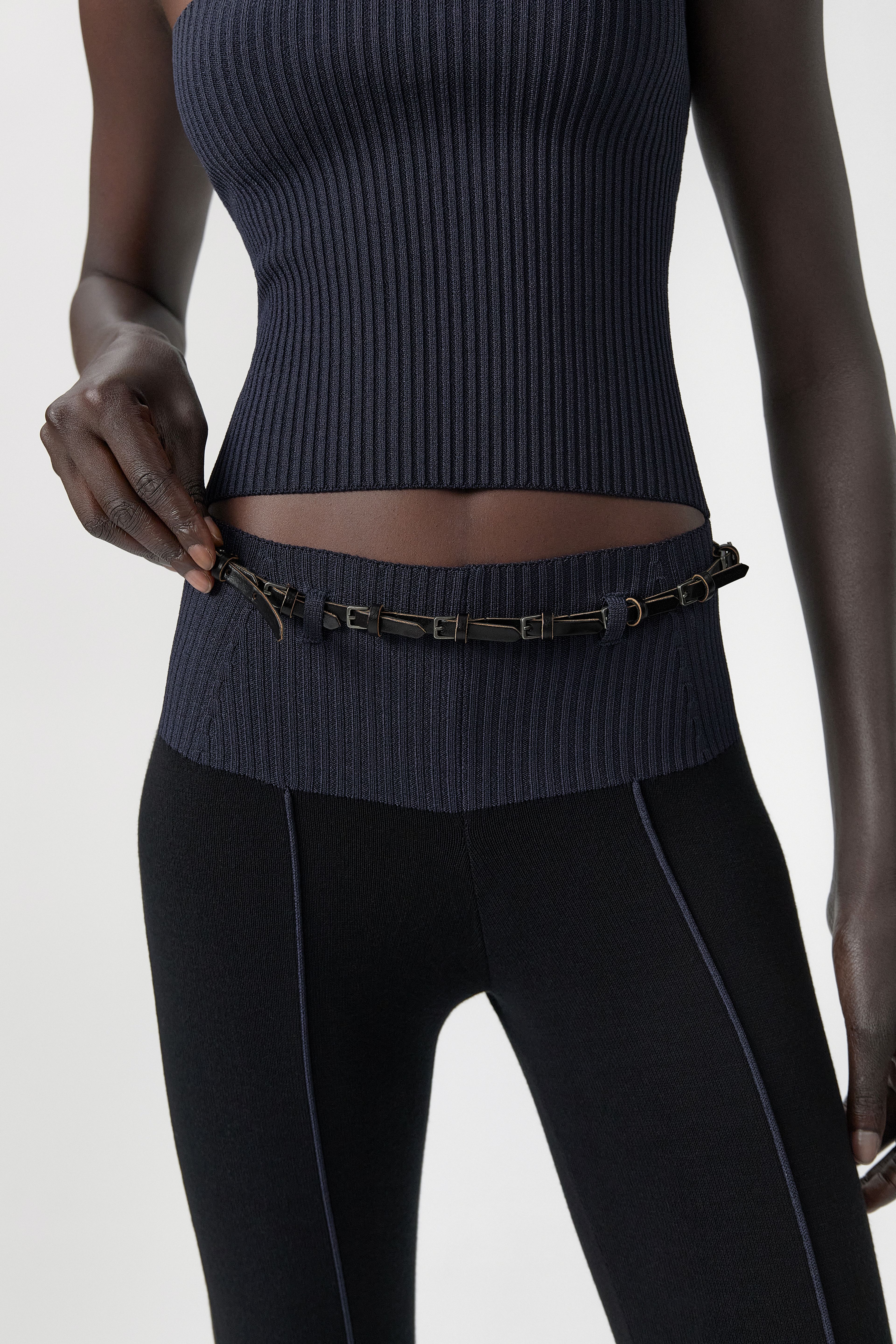 Bucci Black Mini Buckles Leather Belt | Miista | Designed & Handmade in Europe
