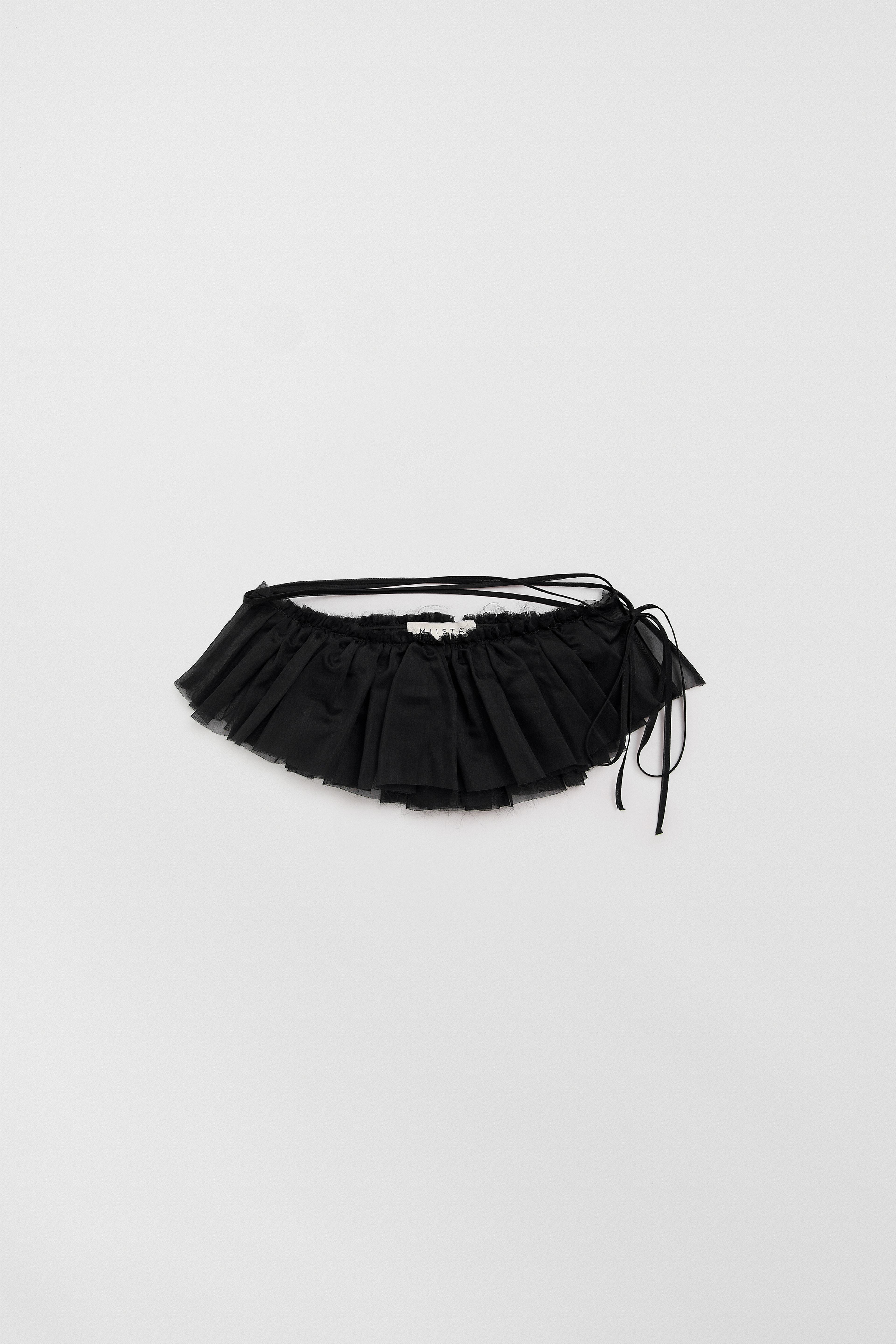 Vanny Black Sheer Ruffle| Miista | Designed & Handmade in Europe