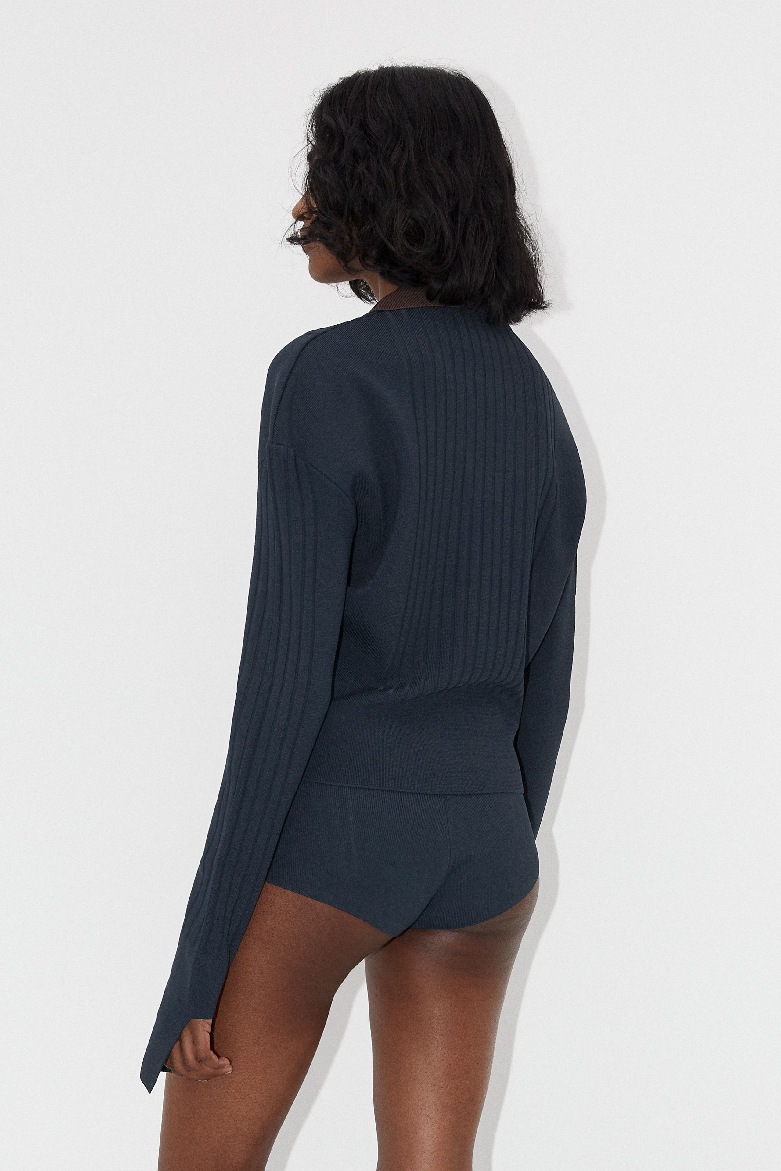 Dafne Jumper - Navy Ribbed Knit | Miista