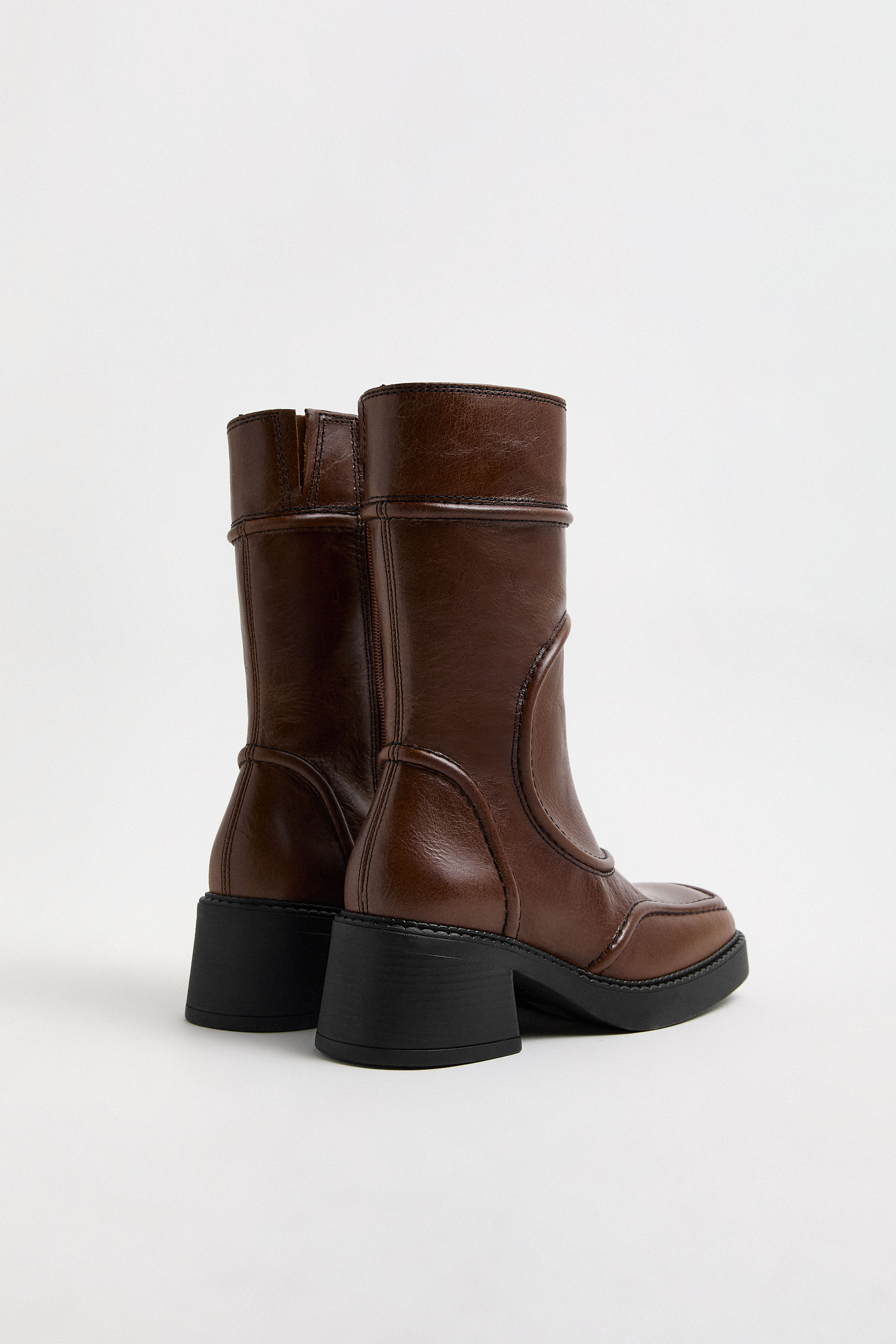 Malene Boots - Tan Leather Black Stitching | Miista | Designed & Handmade in Europe
